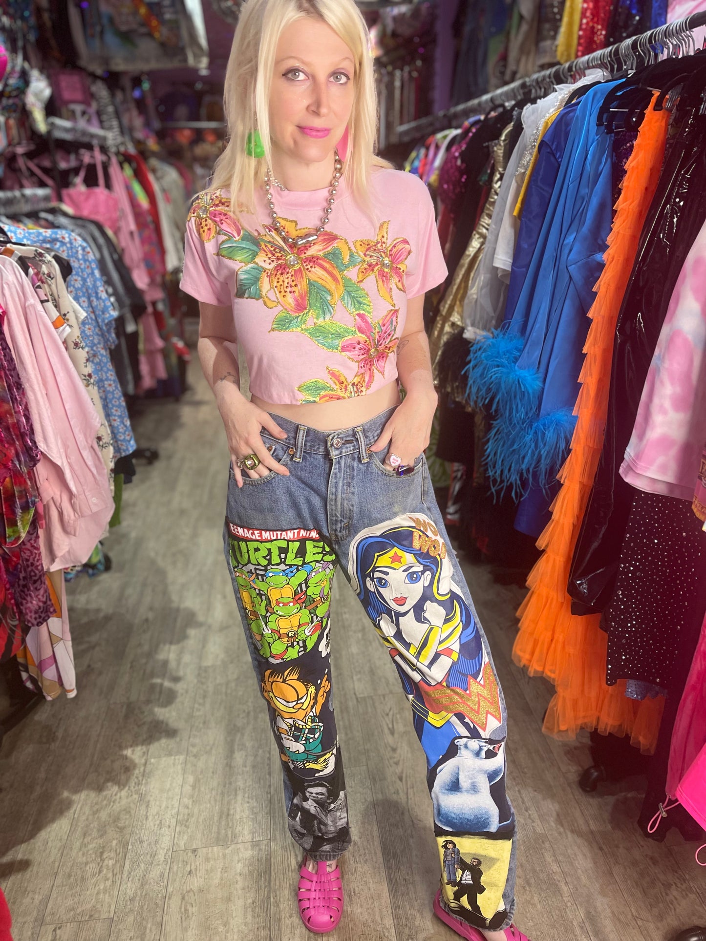 Reworked Patchwork Vintage Jeans
