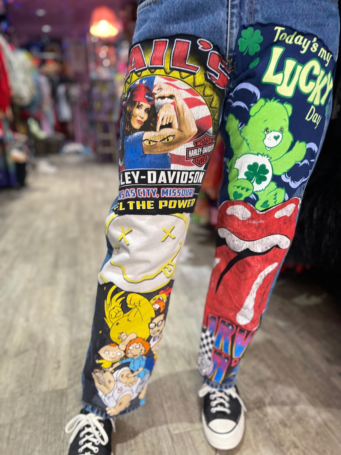 Reworked Patchwork Vintage Jeans