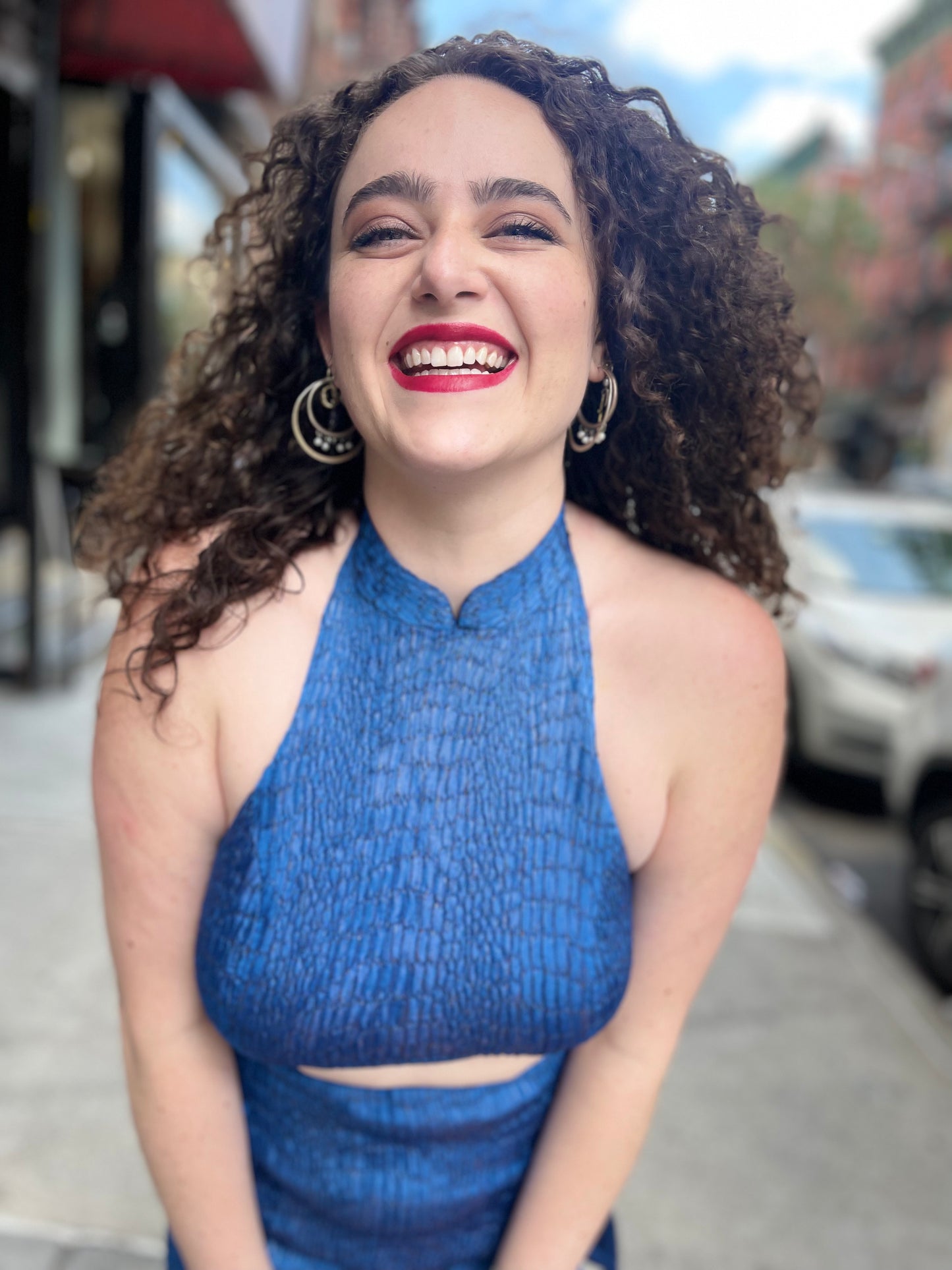 Vintage Y2K Plus Size Blue Python Shiny Two Piece