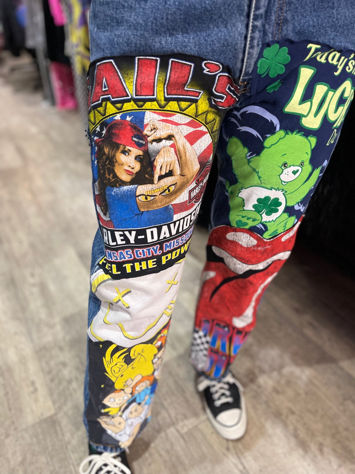 Reworked Patchwork Vintage Jeans