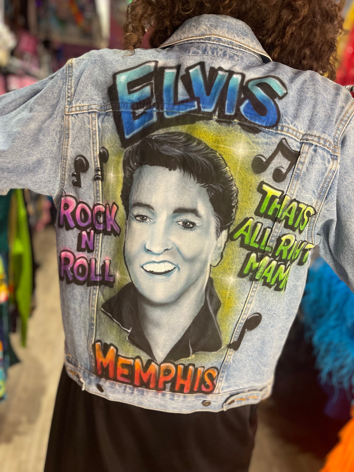 Vintage 80s Airbrushed Elvis Jean Jacket - Spark Pretty