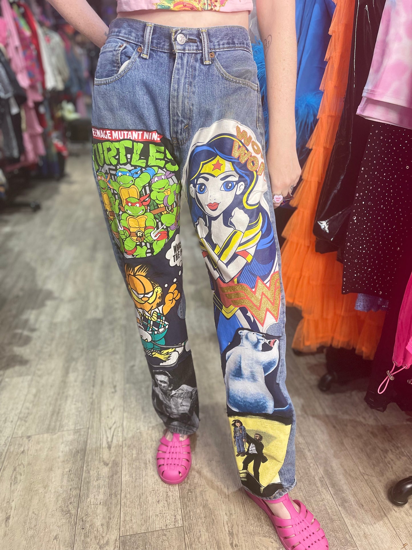 Reworked Patchwork Vintage Jeans