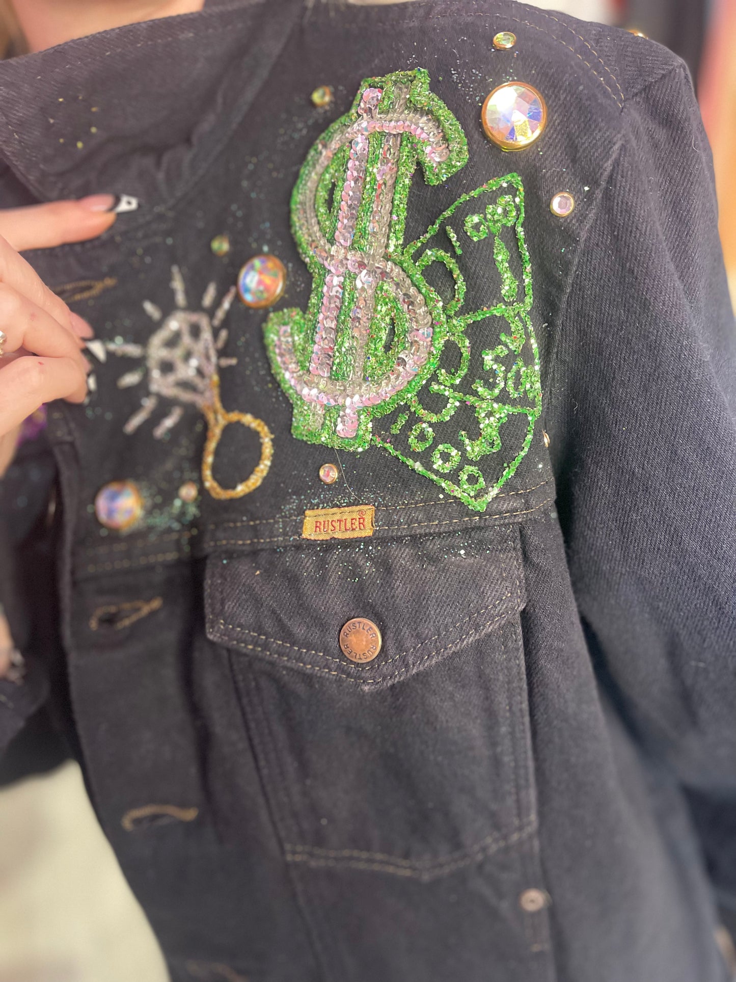 Vintage 80s Black Beverly Hills Sequin Jacket - Spark Pretty