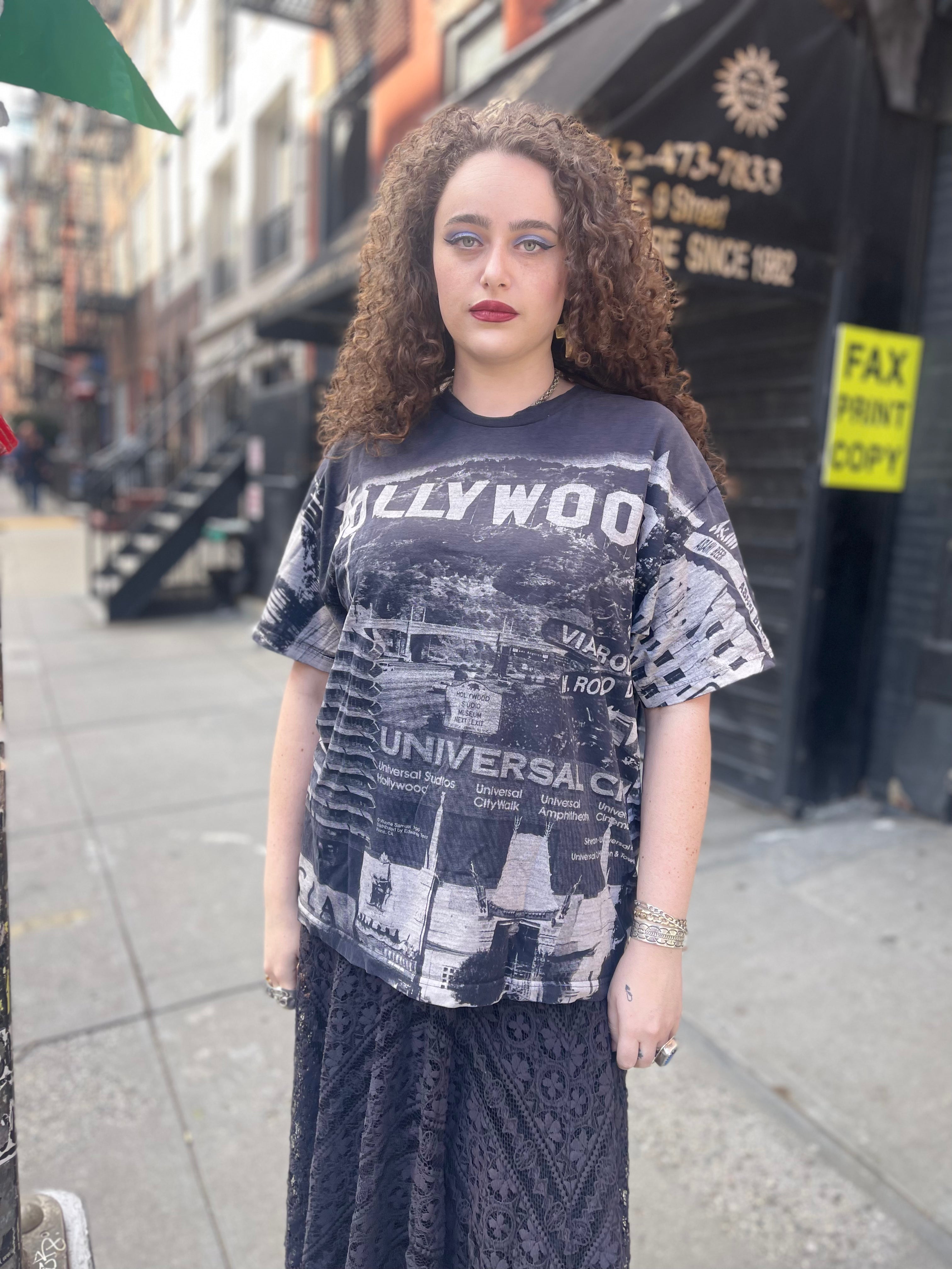 Los Angeles black oversized tshirt, Street Style Store