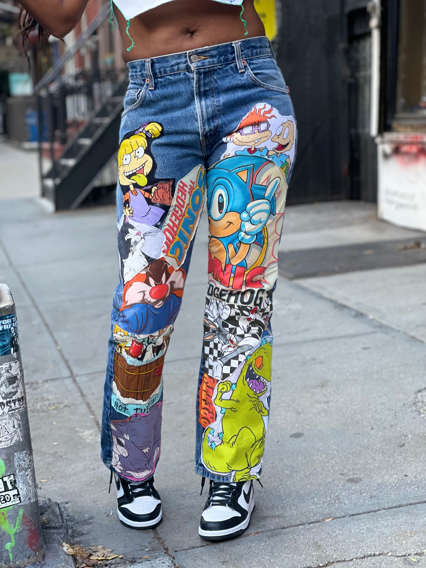 Reworked Patchwork Vintage Jeans - Spark Pretty