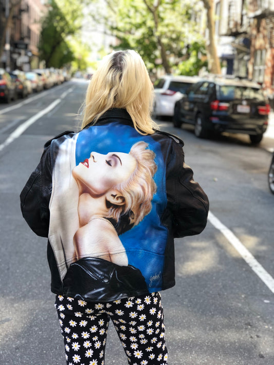 Vintage 80s Madonna Leather Moto Jacket - Spark Pretty