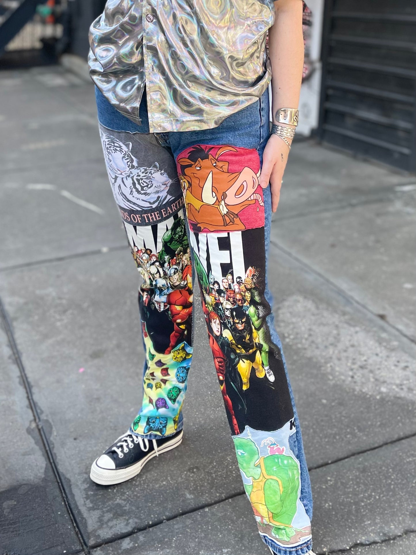 Reworked Patchwork Vintage Jeans - Spark Pretty