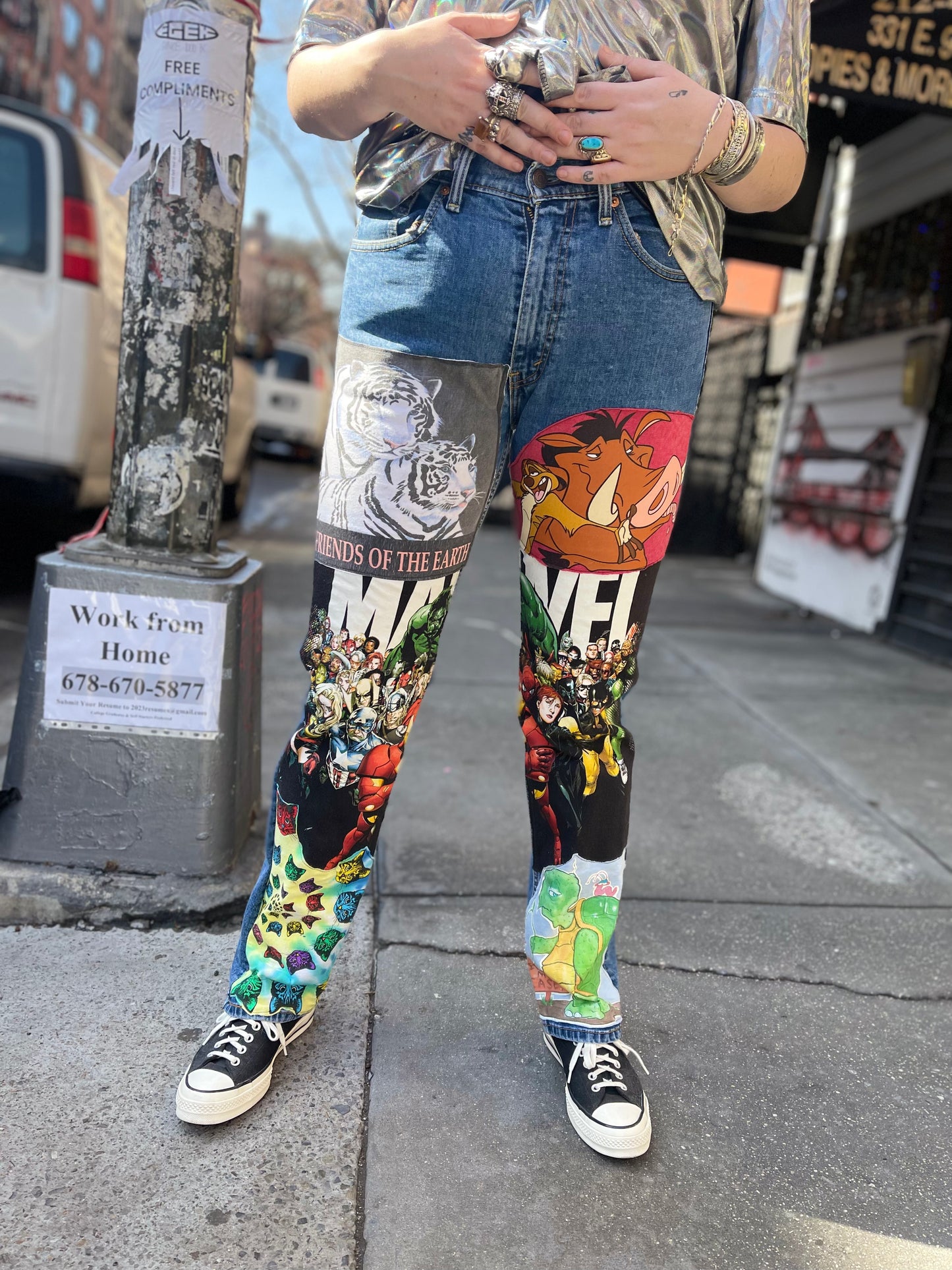 Reworked Patchwork Vintage Jeans - Spark Pretty