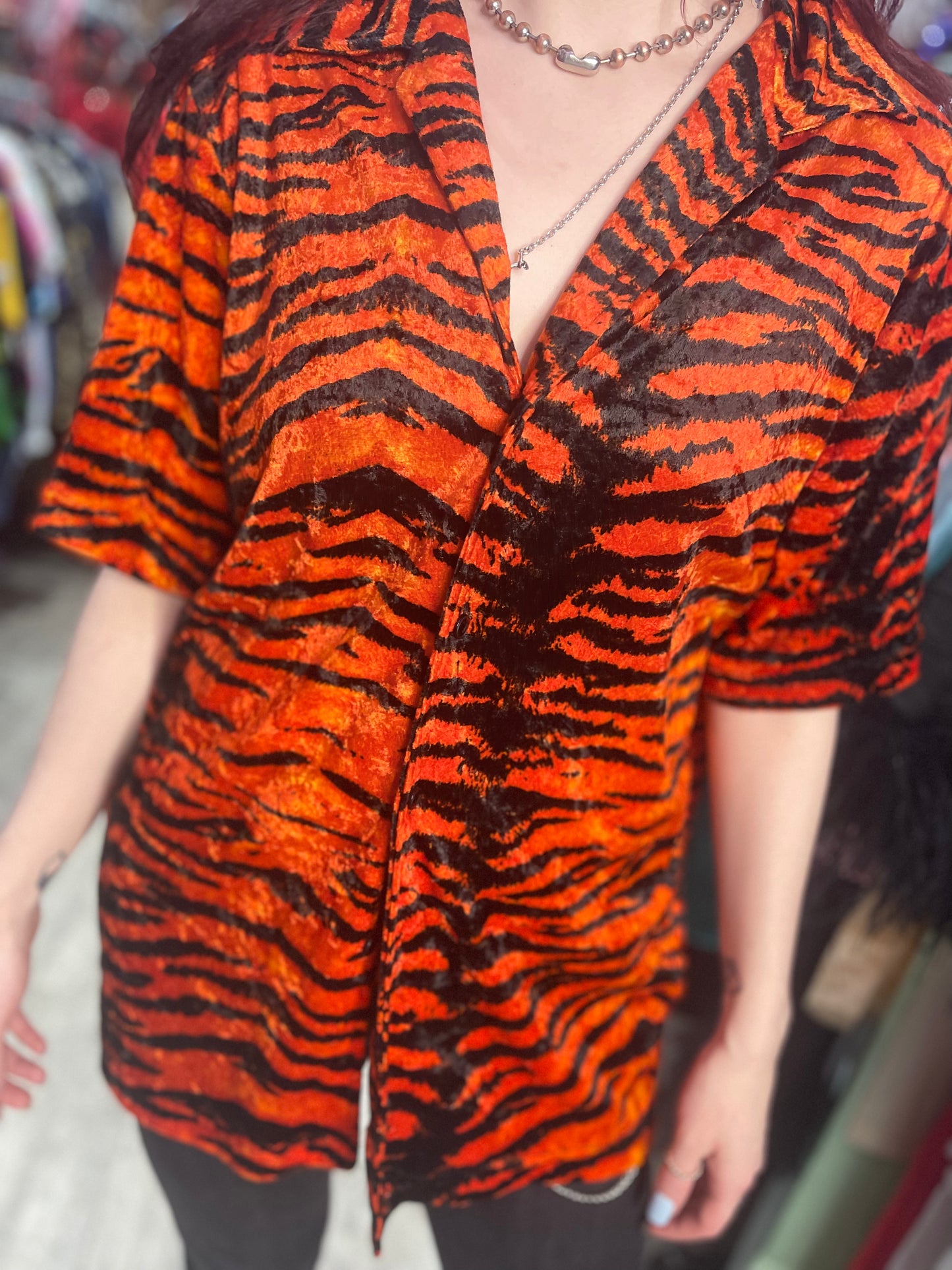 Vintage 90s Orange Tiger Shirt - Spark Pretty
