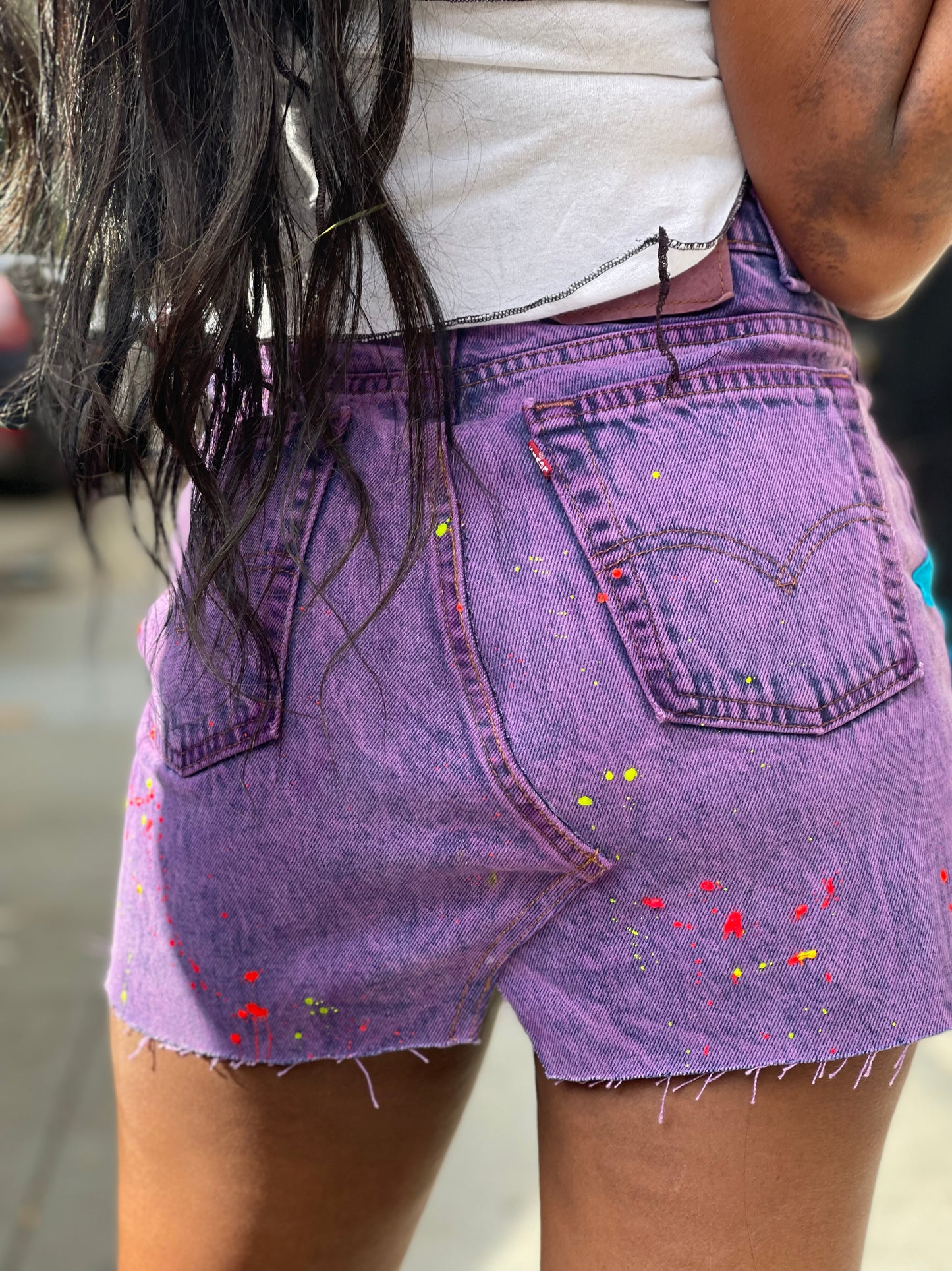 Reworked Purple Vintage Denim Mini Skirt - Spark Pretty