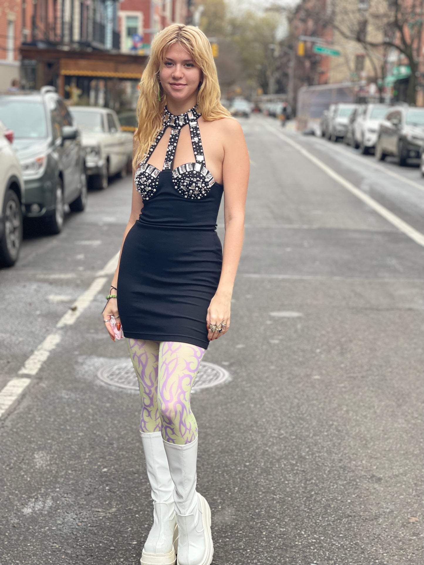Vintage 90s Gem Studded Bustier Dress - Spark Pretty