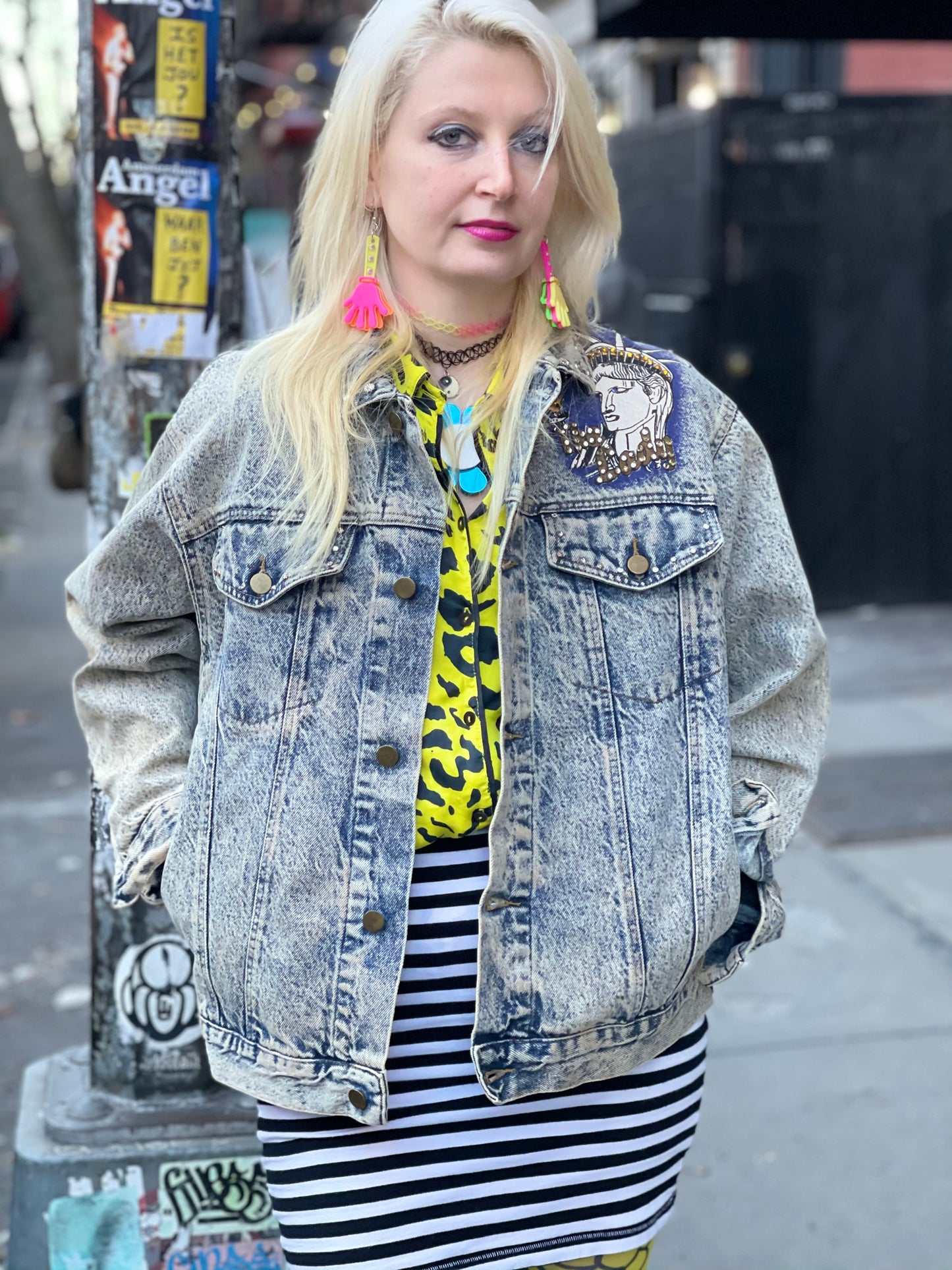 Vintage 80s New York Painted and Studded jacket - Spark Pretty
