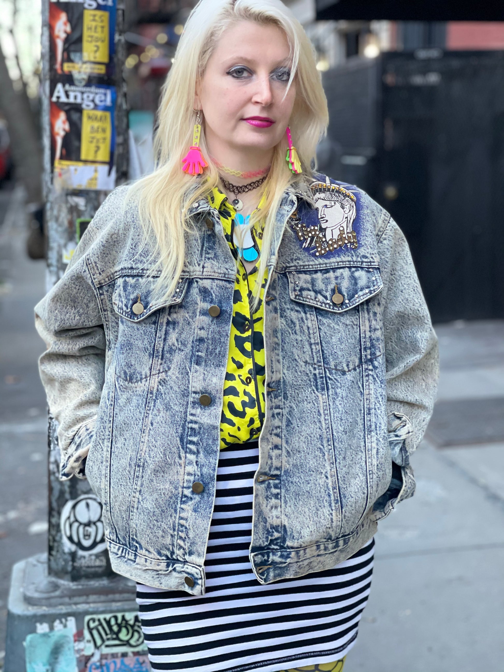 Vintage 80s New York Painted and Studded jacket - Spark Pretty