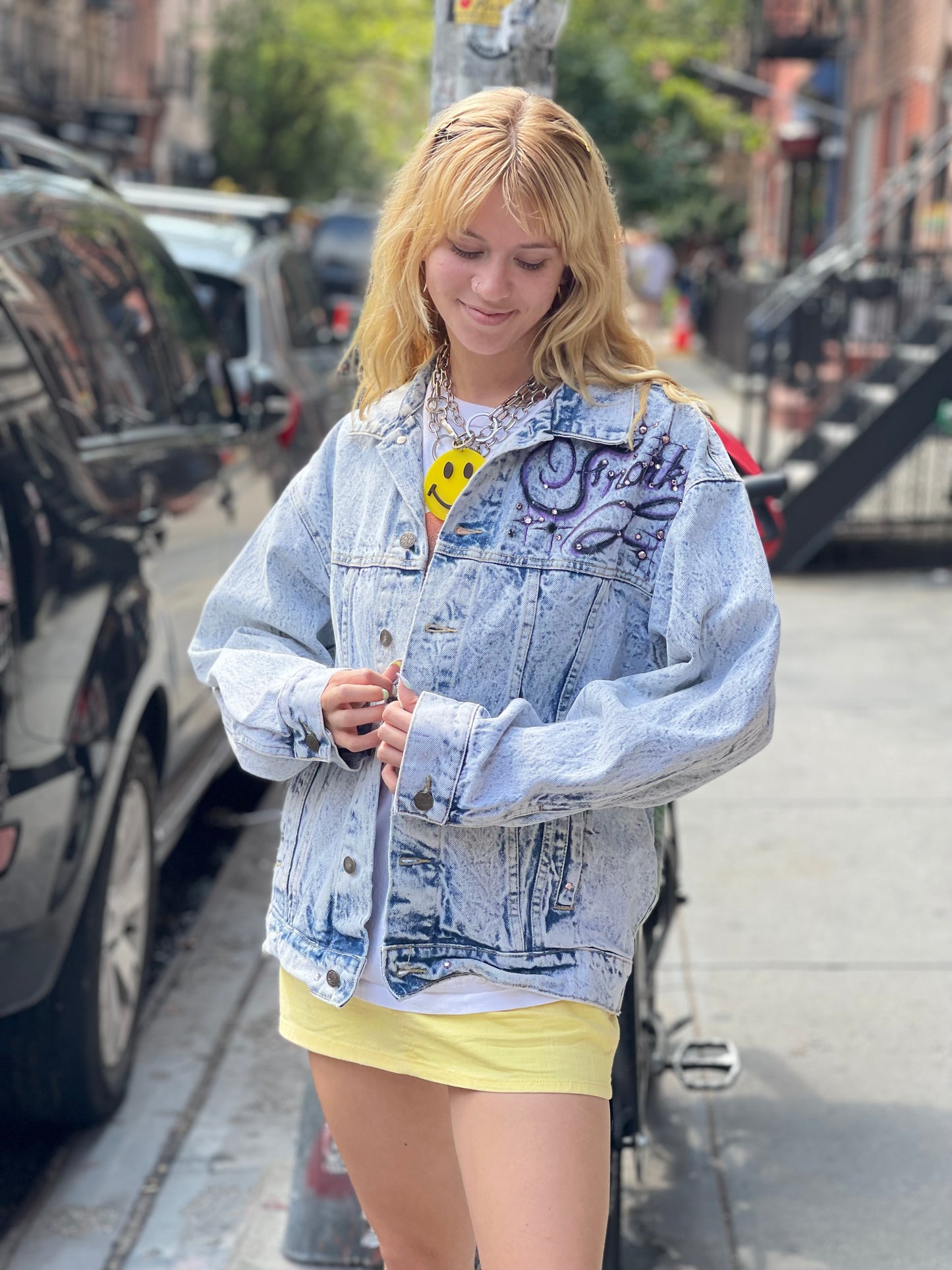 Vintage 80s Bedazzled City of Angels Jean Jacket - Spark Pretty