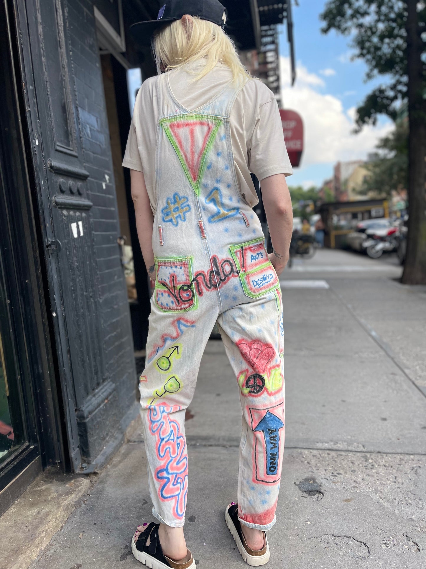 Vintage 90s Hand Illustrated Overalls - Spark Pretty