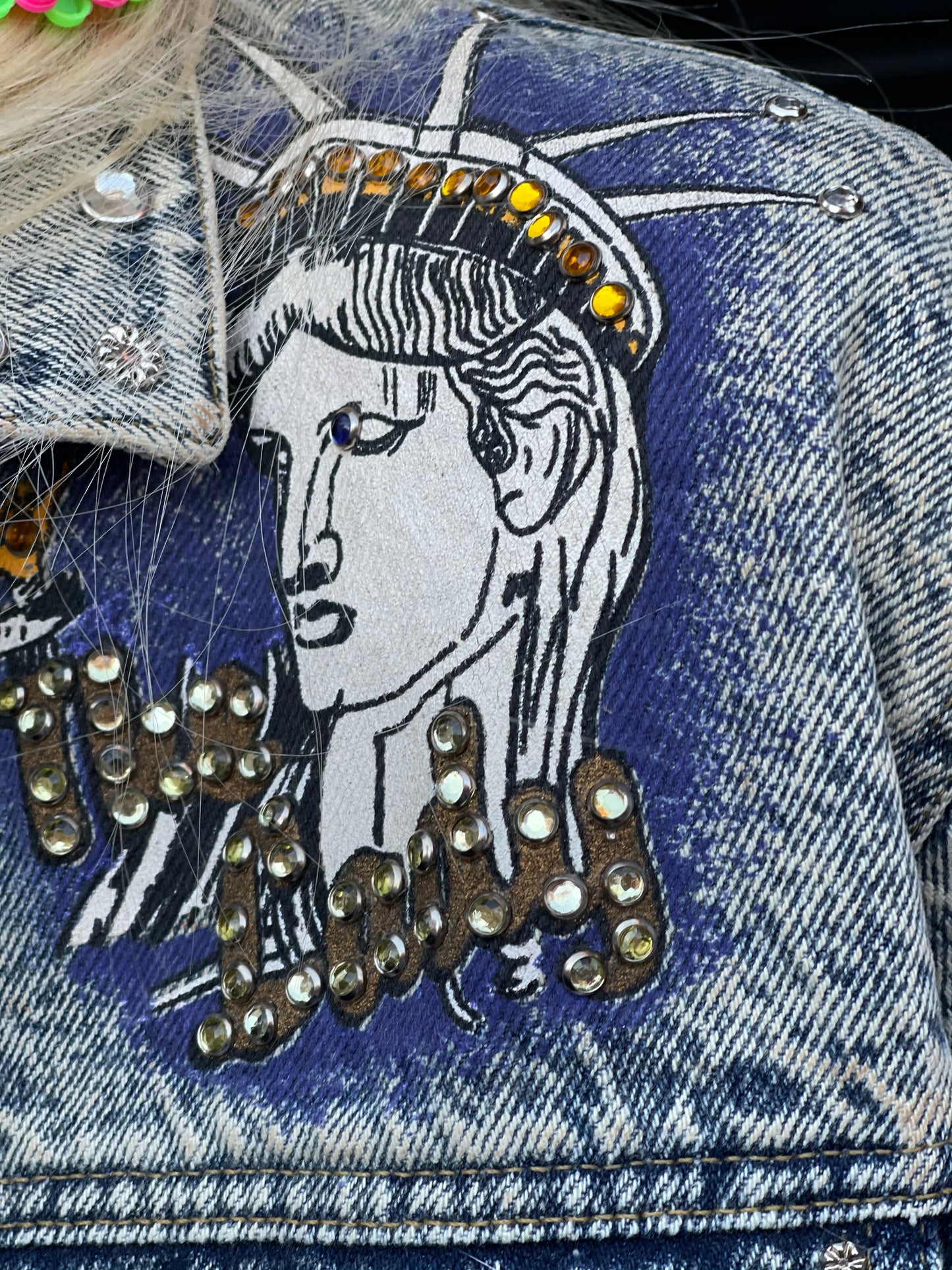 Vintage 80s New York Painted and Studded jacket - Spark Pretty