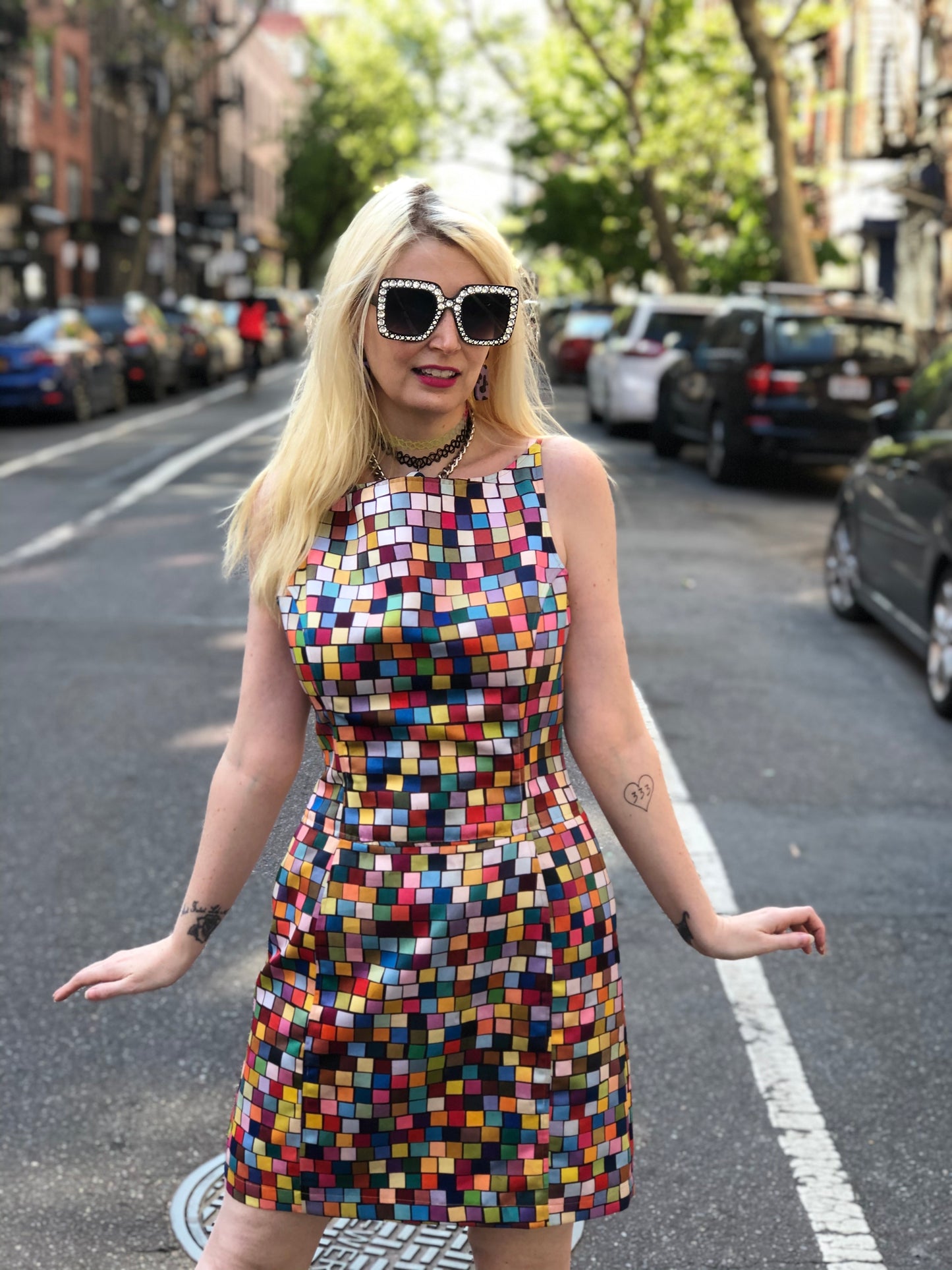 Vintage 90s Todd Oldham Rainbow Check Dress - Spark Pretty