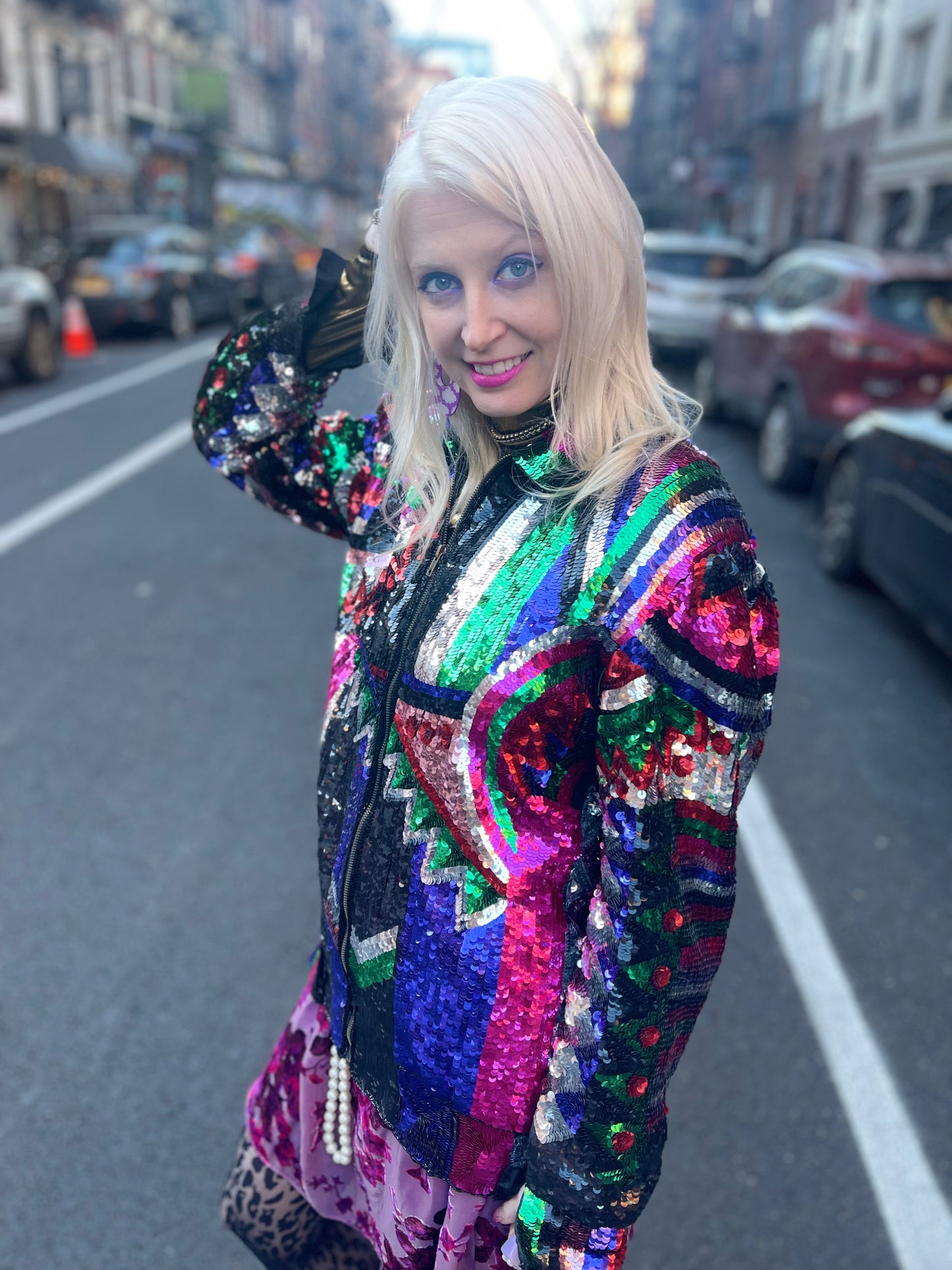 Vintage 80s Geometric Sequin Jacket - Spark Pretty