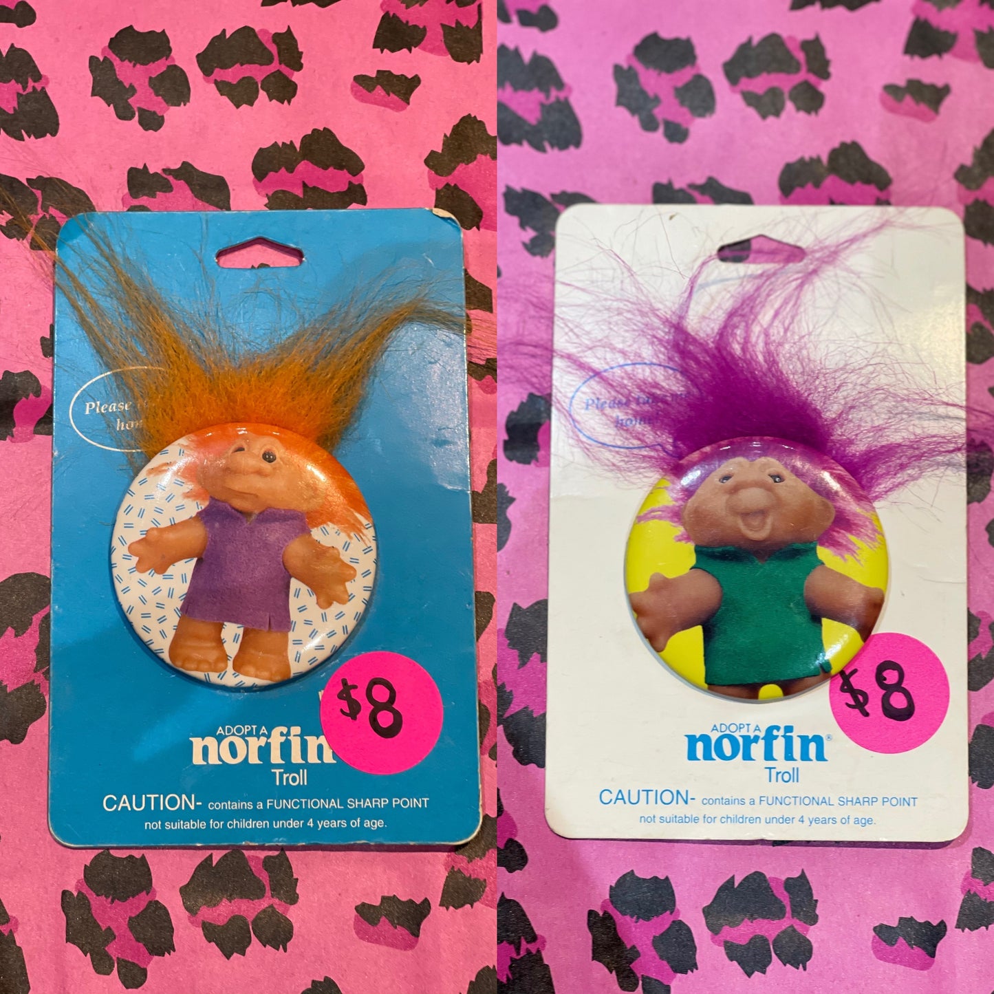 Vintage 80s Troll Pin with Hair - Spark Pretty