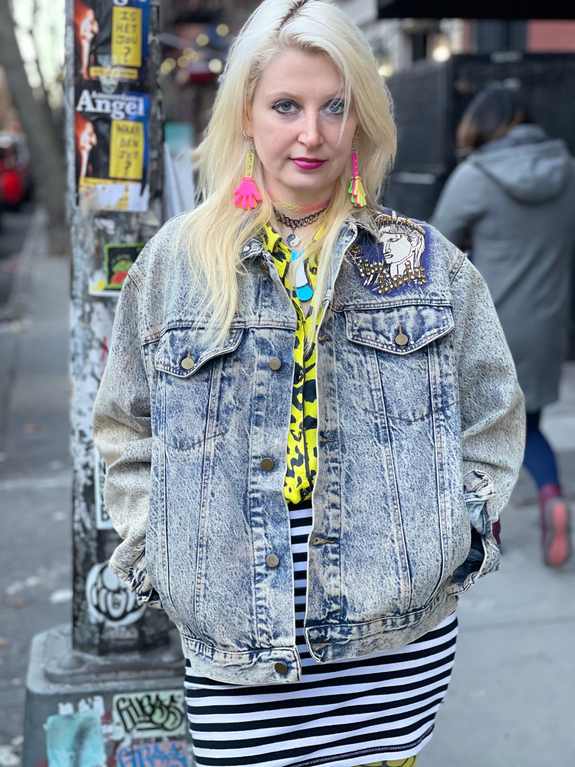 Vintage 80s New York Painted and Studded jacket - Spark Pretty