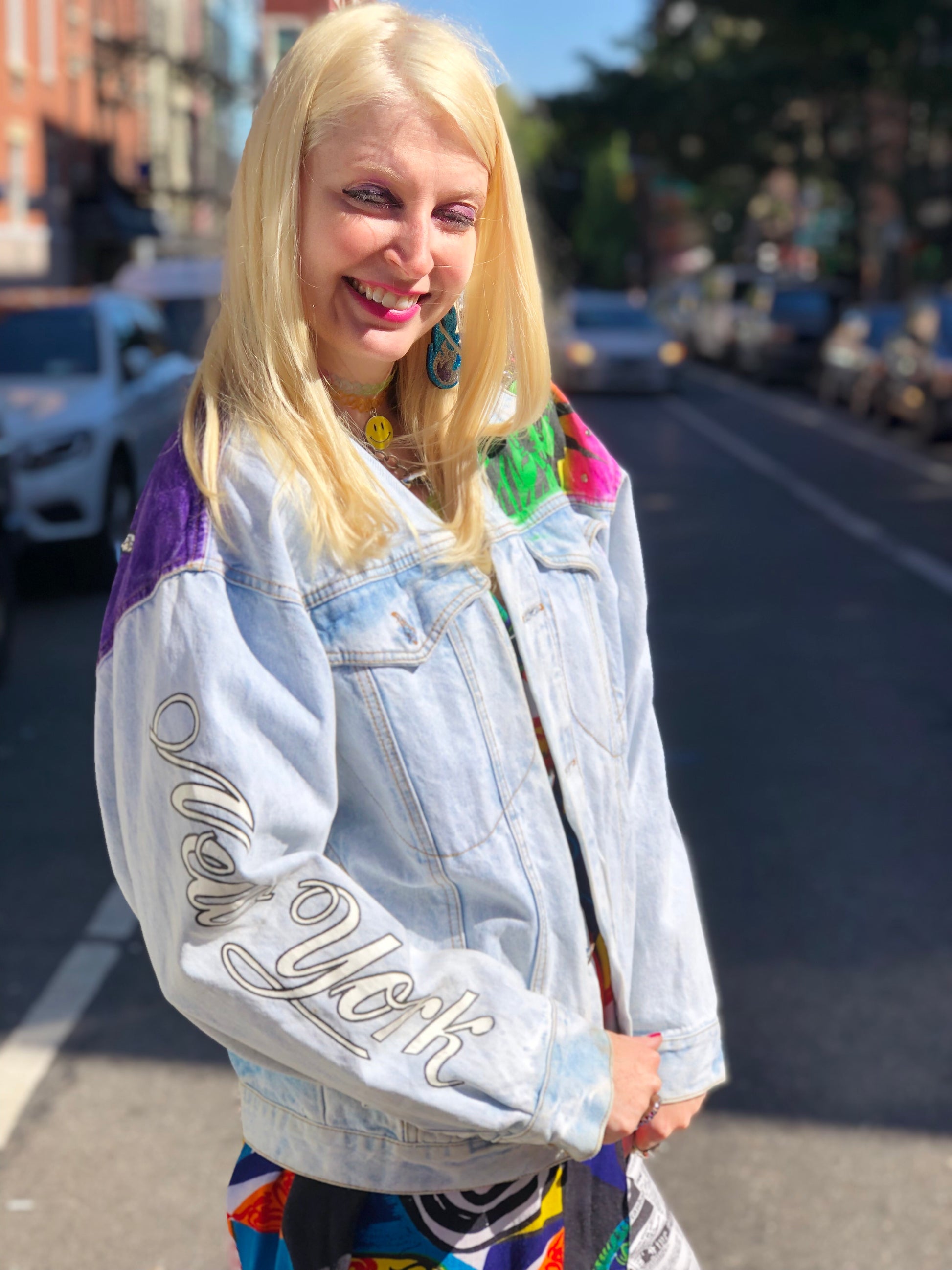 Vintage 80s New York Bedazzled Jean Jacket - Spark Pretty