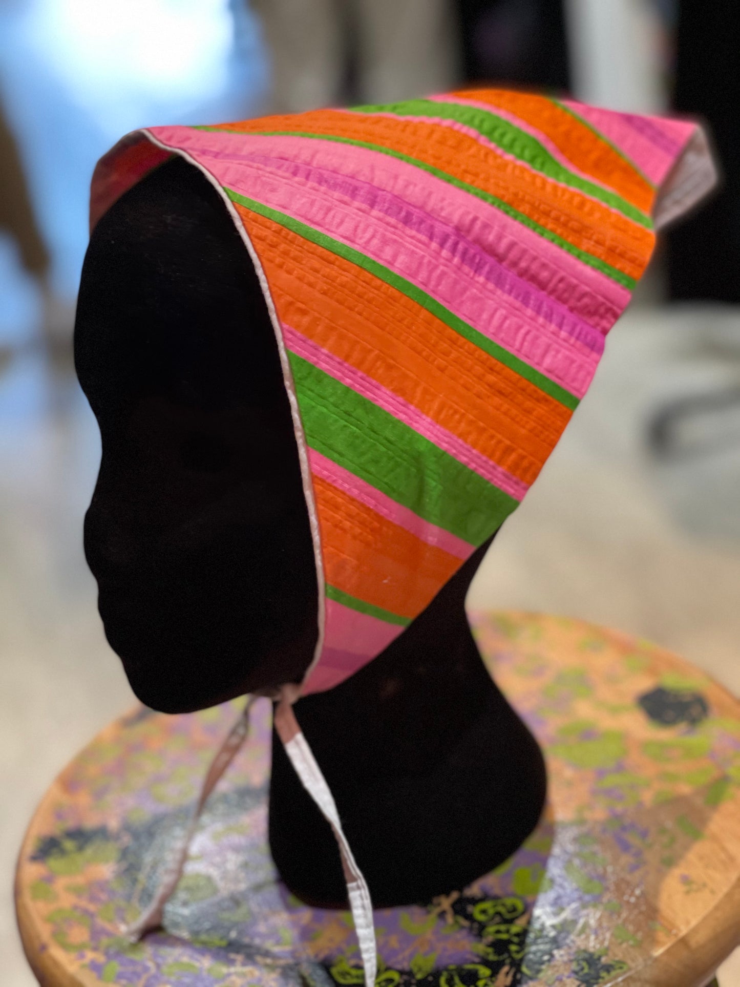 Vintage 70s Rainbow Print Head Scarf Bandana - Spark Pretty