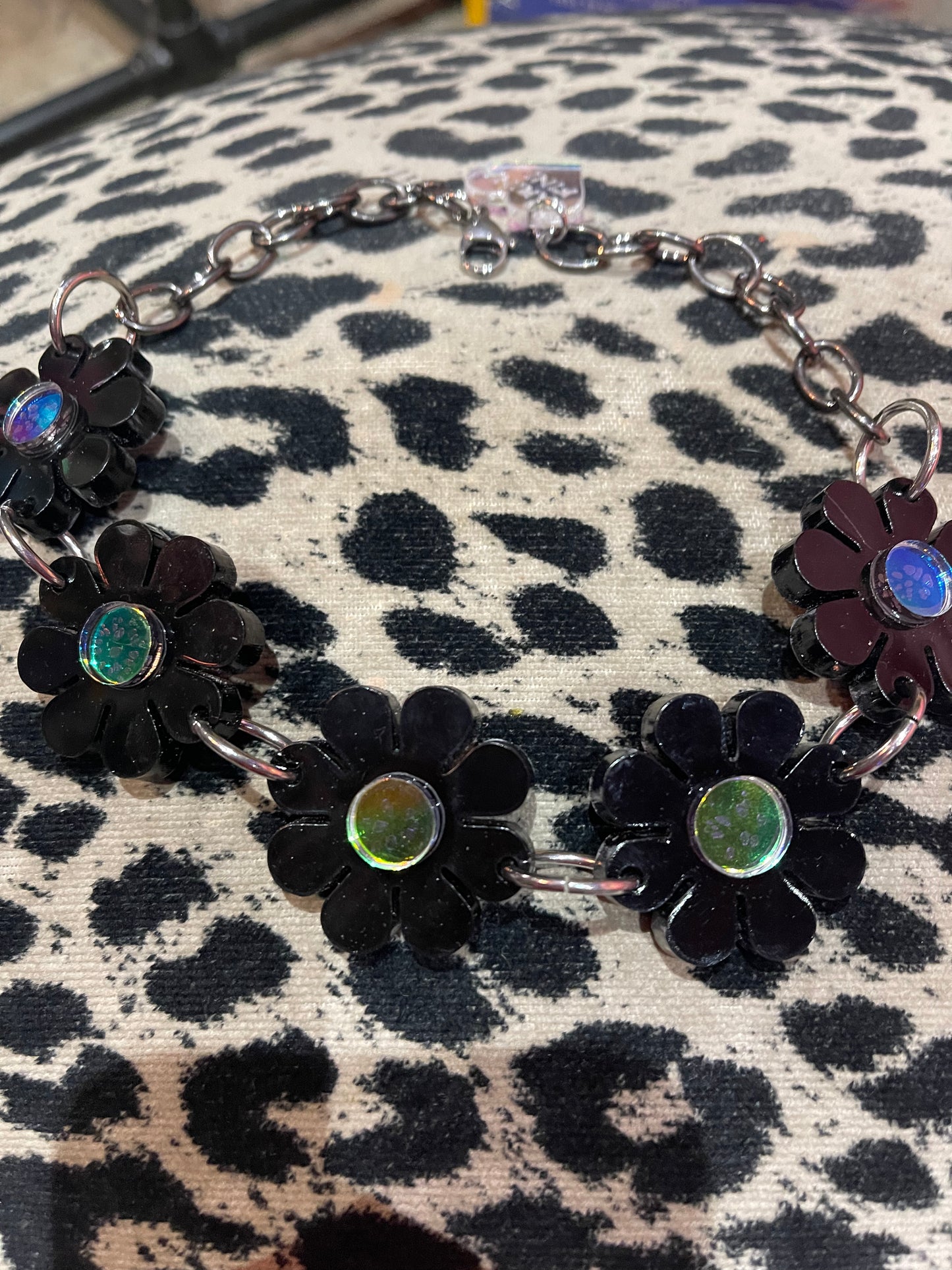 Black Flower Hologram Choker by Marina Fini - Spark Pretty