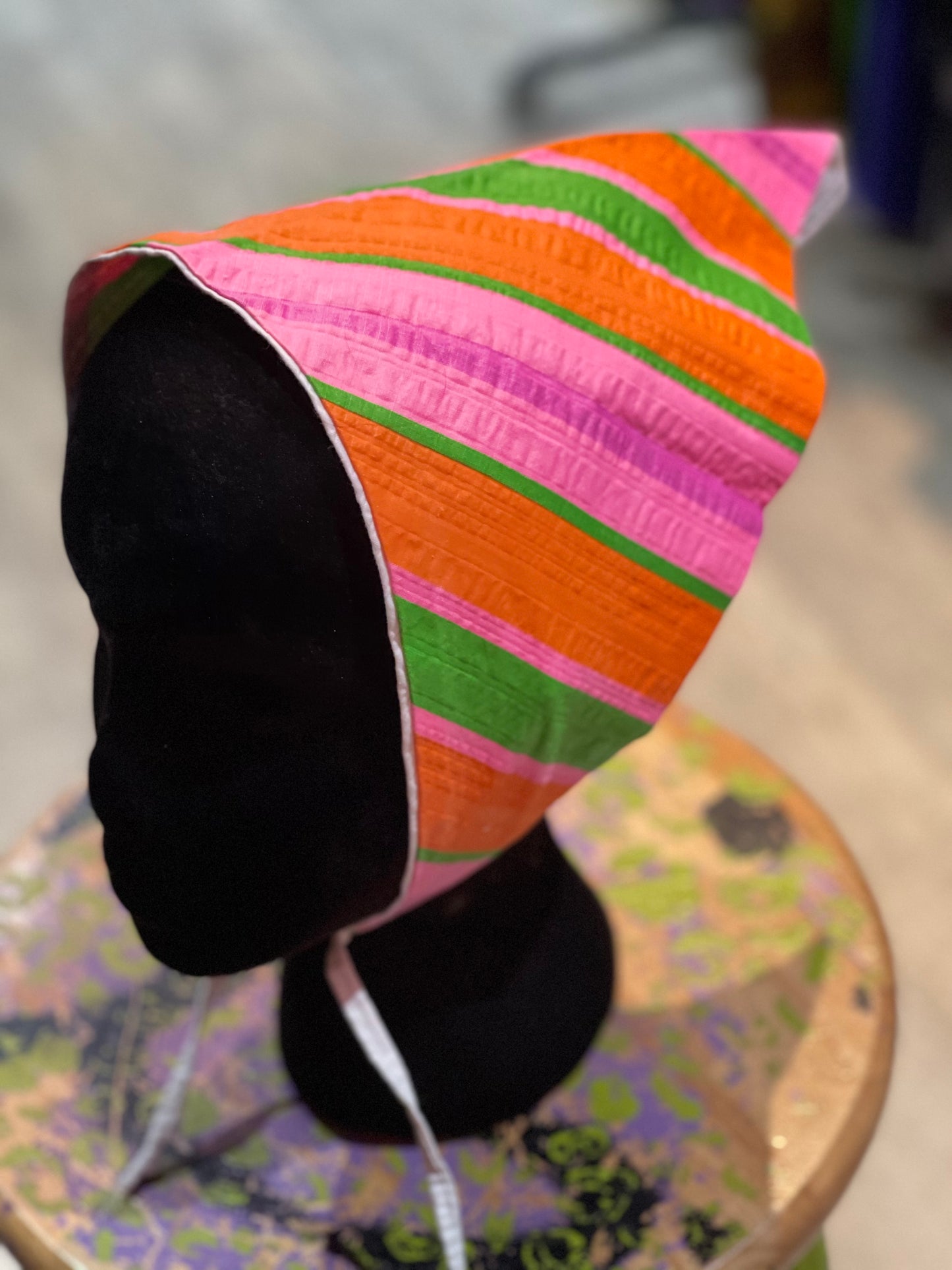 Vintage 70s Rainbow Print Head Scarf Bandana - Spark Pretty