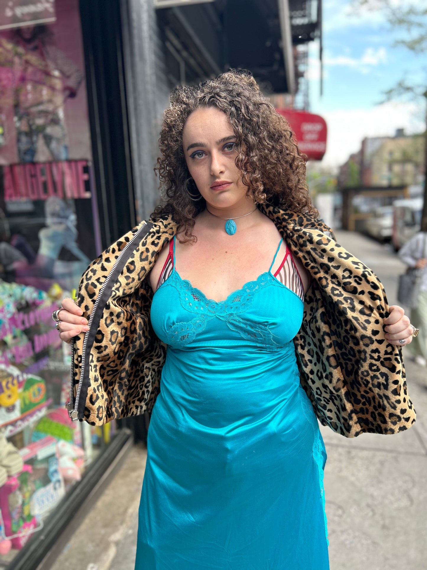 Vintage 90s Lip Service Faux Leather And Leopard Print Moto Vest - Spark Pretty