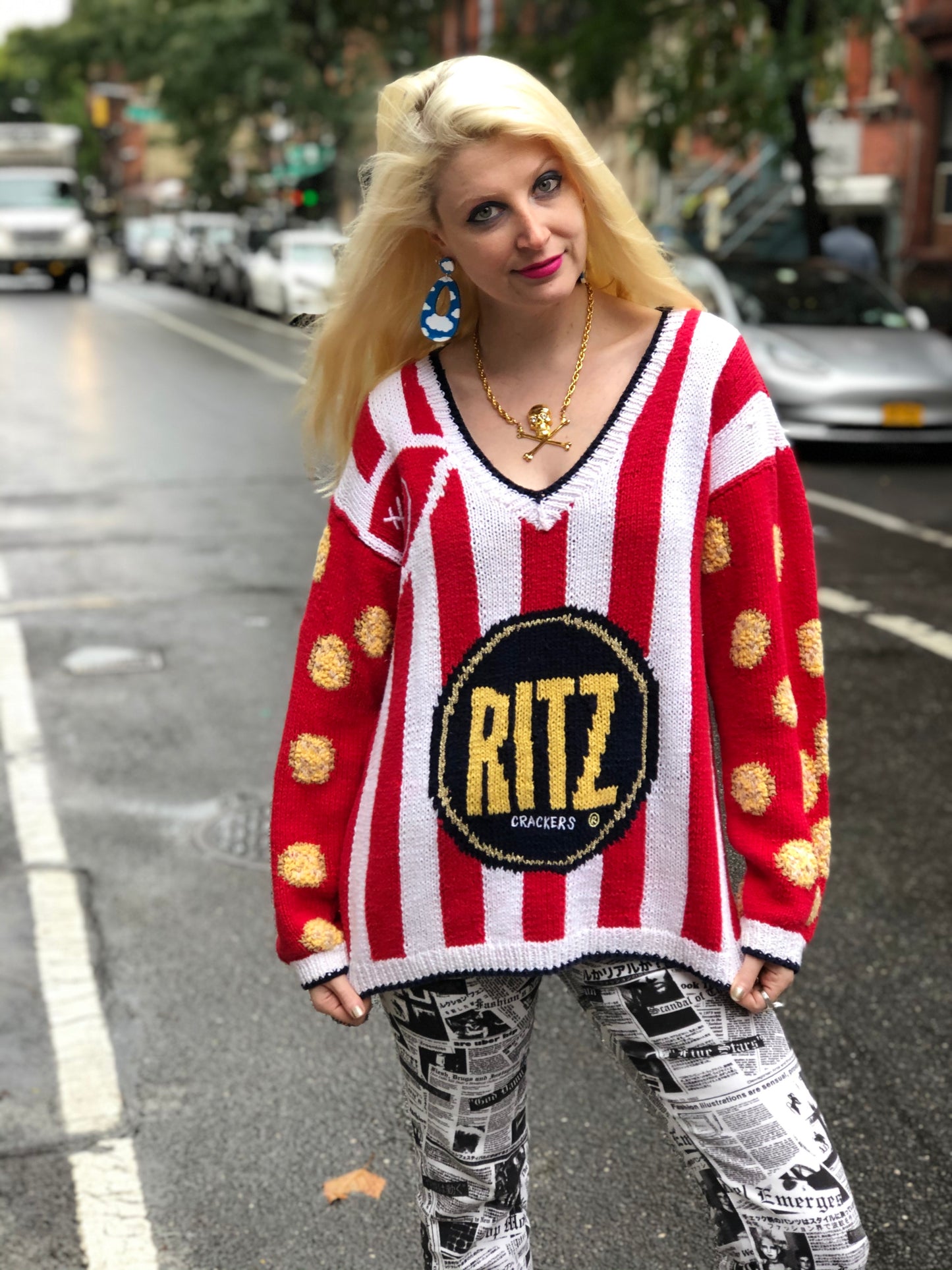 Vintage 80s Ritz Cracker Novelty Sweater - Spark Pretty
