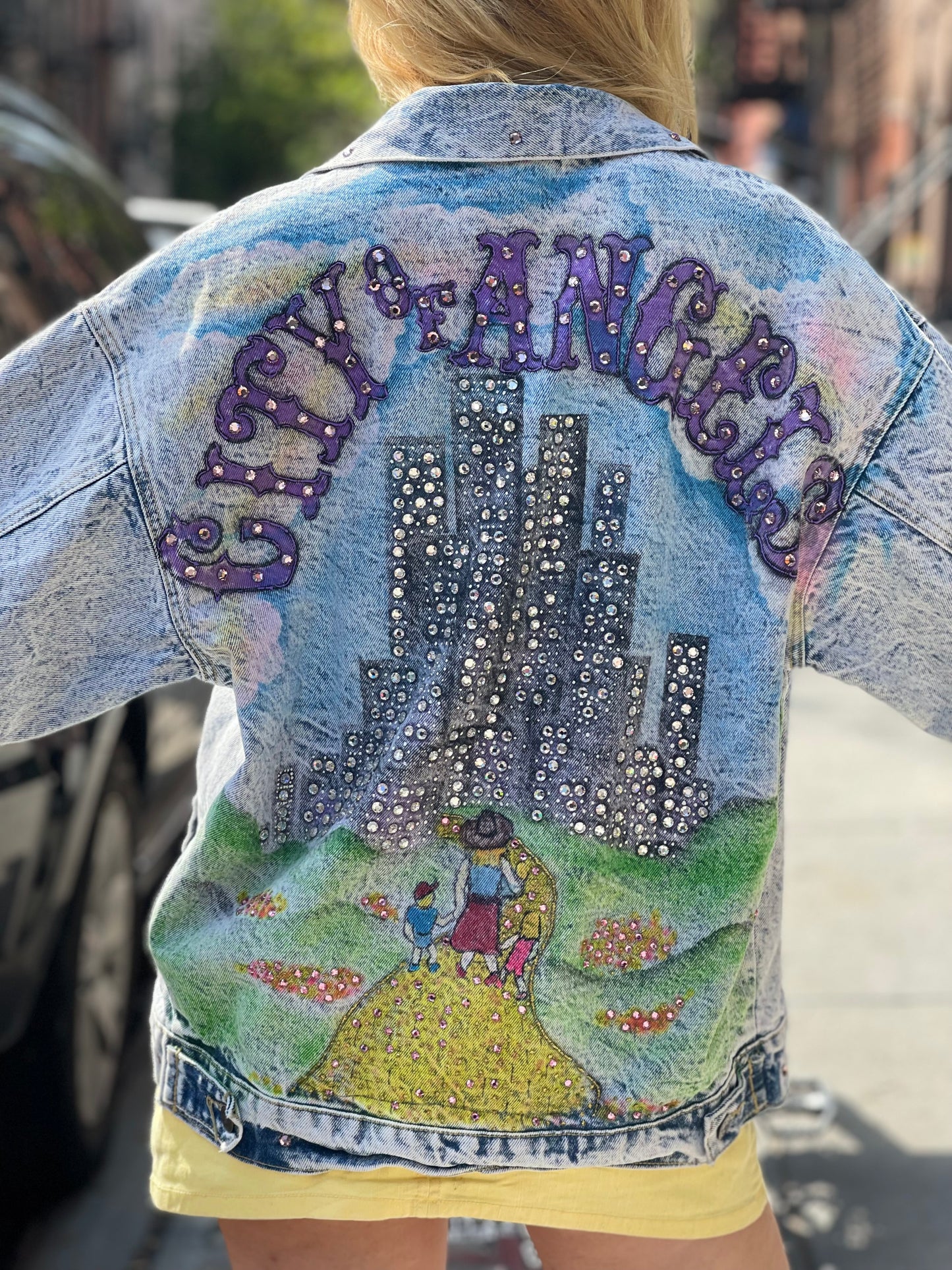 Vintage 80s Bedazzled City of Angels Jean Jacket - Spark Pretty