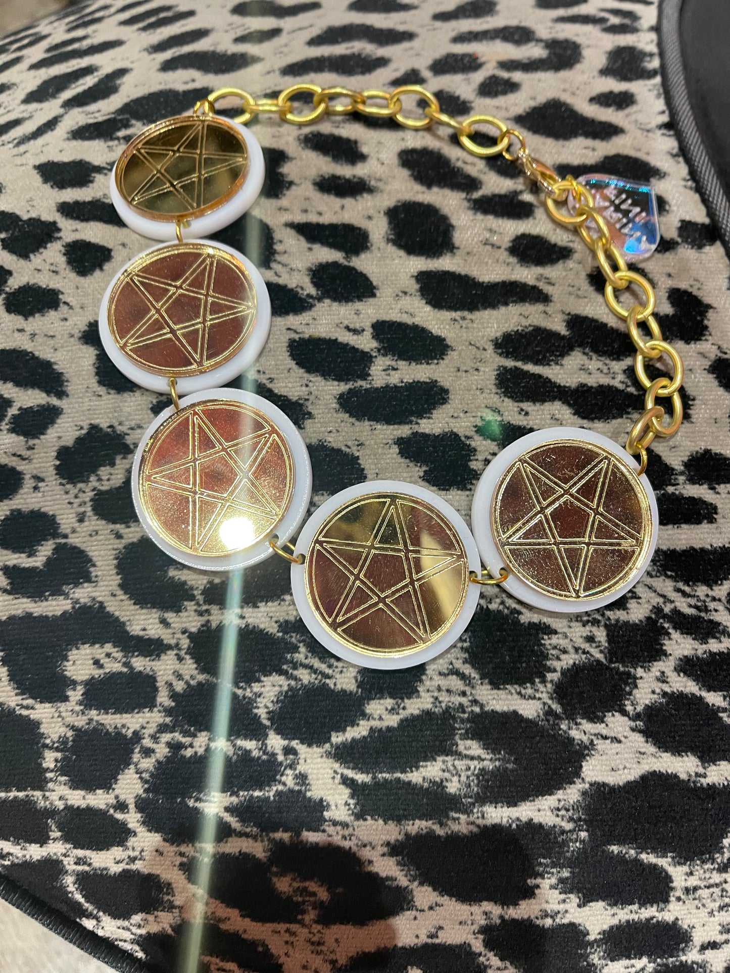 Mirror Gold Pentagram Choker by Marina Fini - Spark Pretty