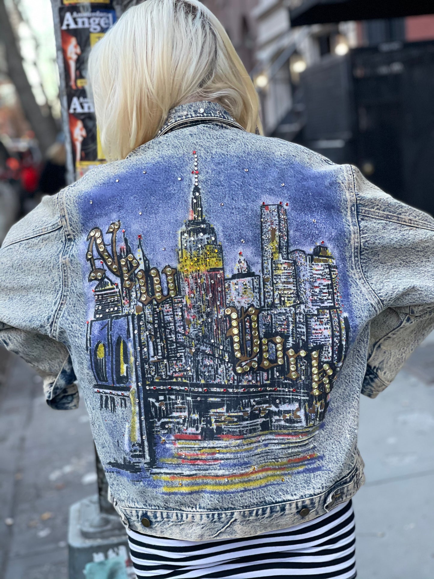 Vintage 80s New York Painted and Studded jacket - Spark Pretty