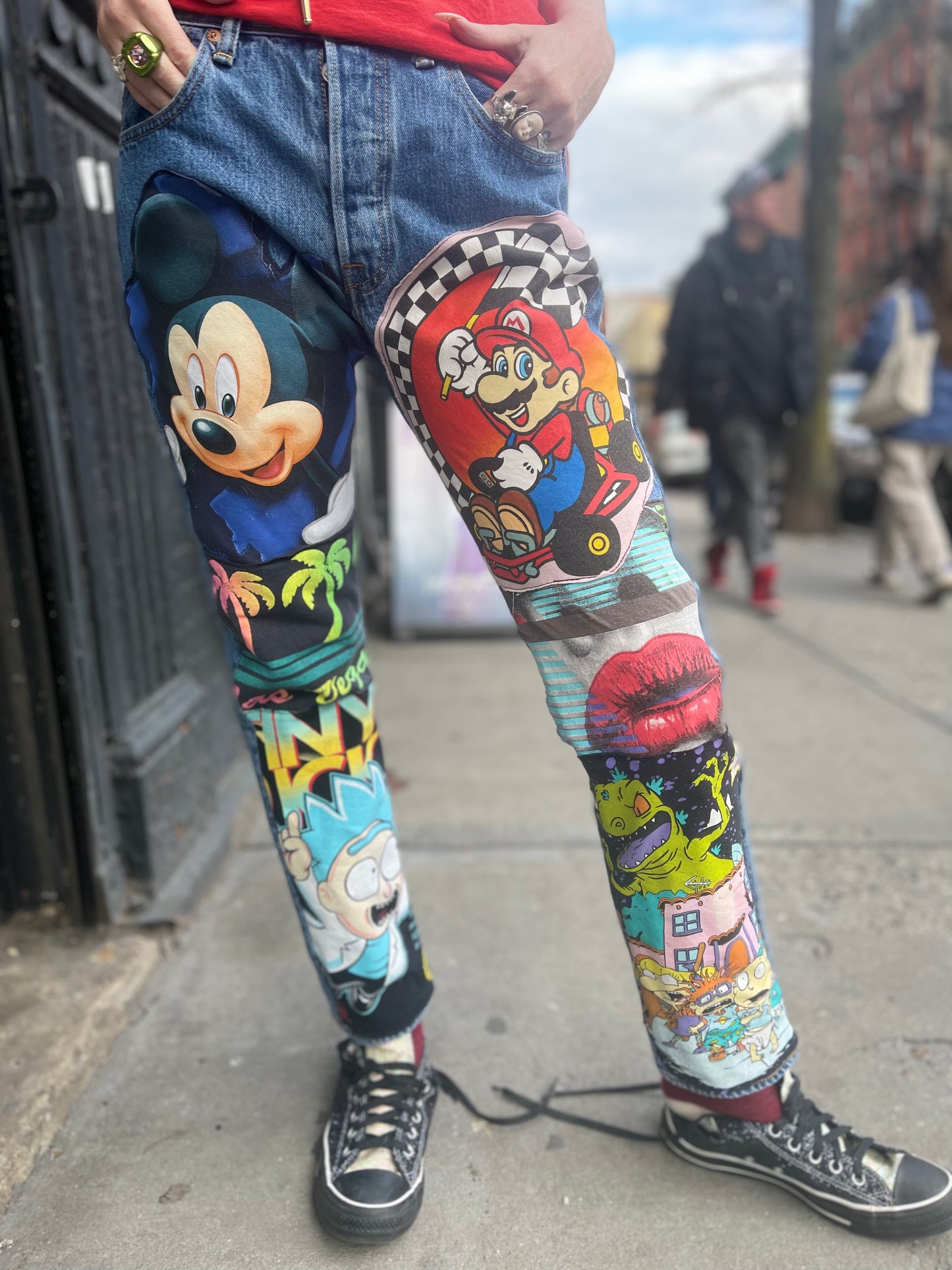 Reworked Patchwork Vintage Jeans - Spark Pretty