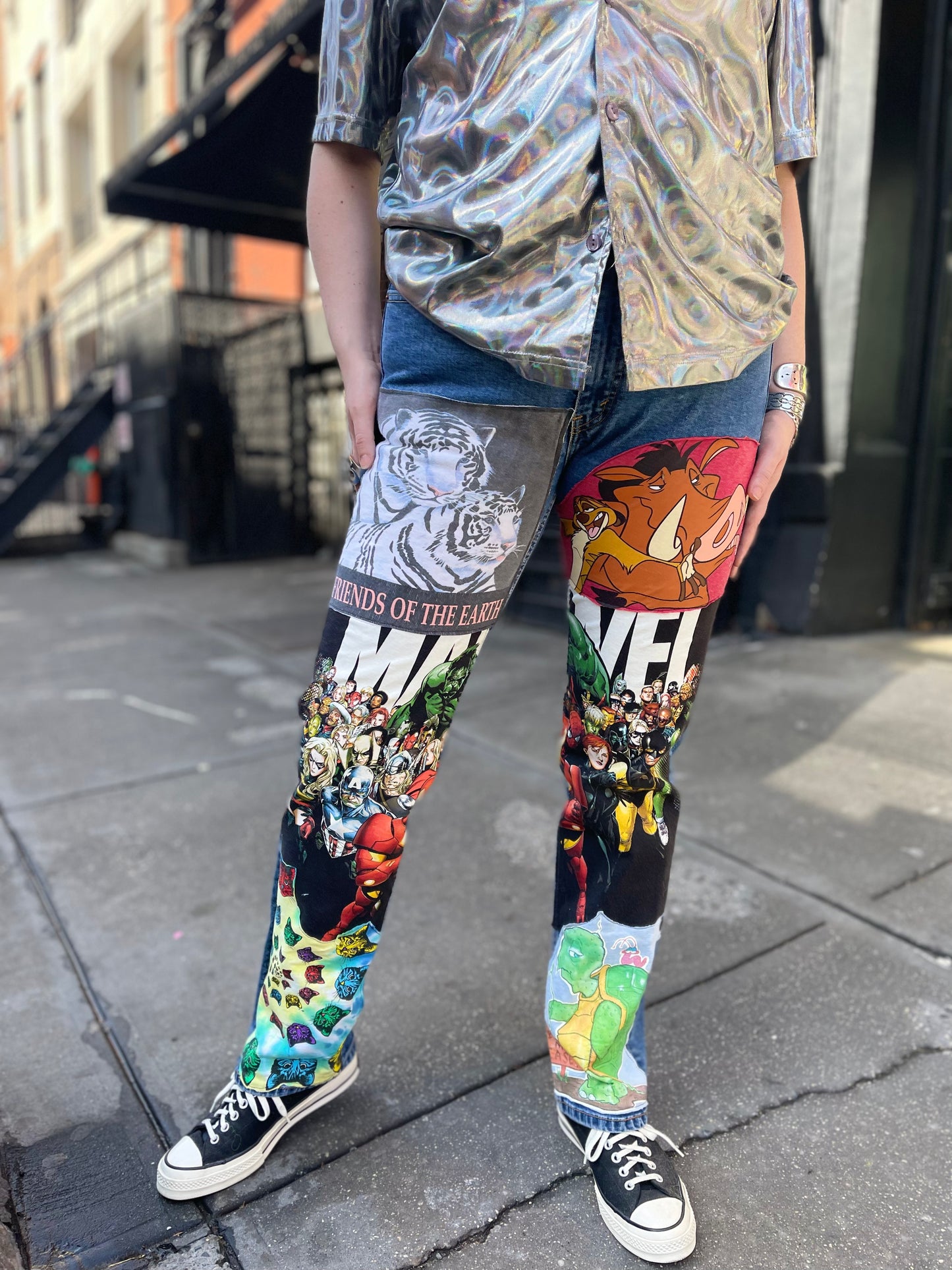 Reworked Patchwork Vintage Jeans - Spark Pretty
