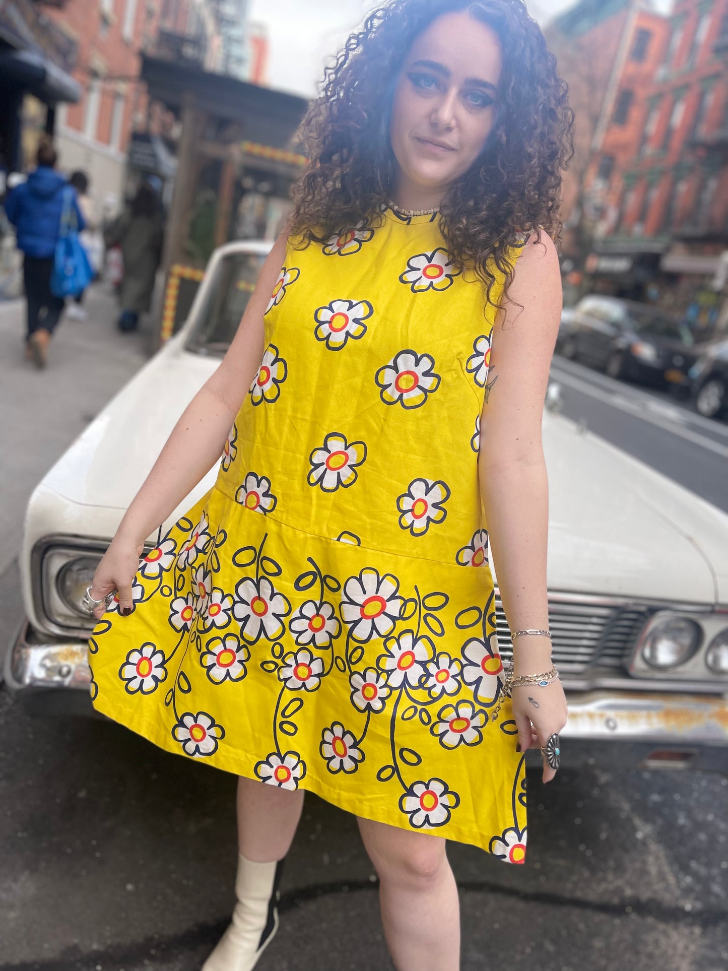 Vintage 70s Yellow Floral Plus Size Romper - Spark Pretty