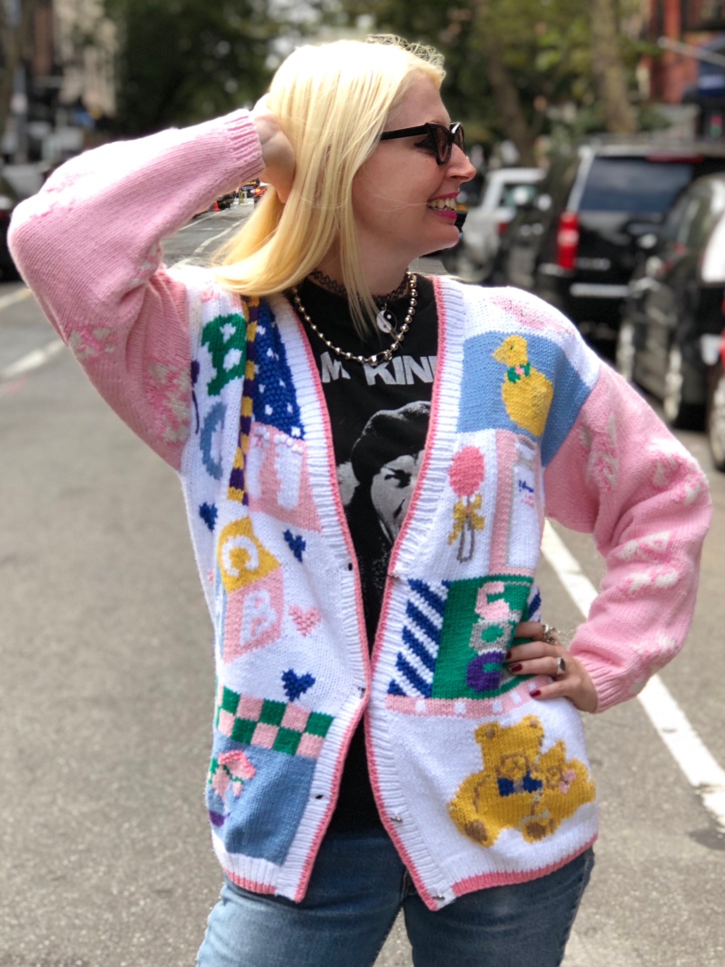 Vintage 80s Baby Powder Sweater - Spark Pretty