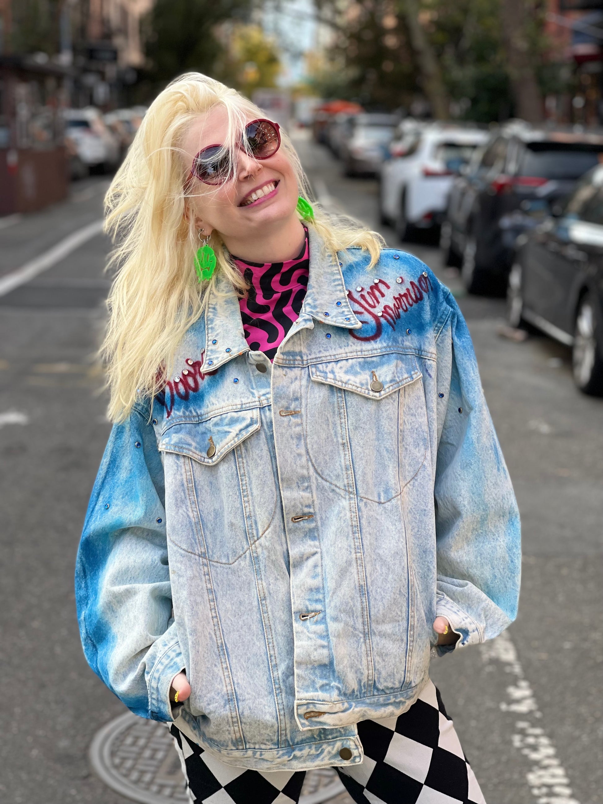 Vintage 80s Jim Morrison The Doors Painted Bedazzled Jean Jacket - Spark Pretty