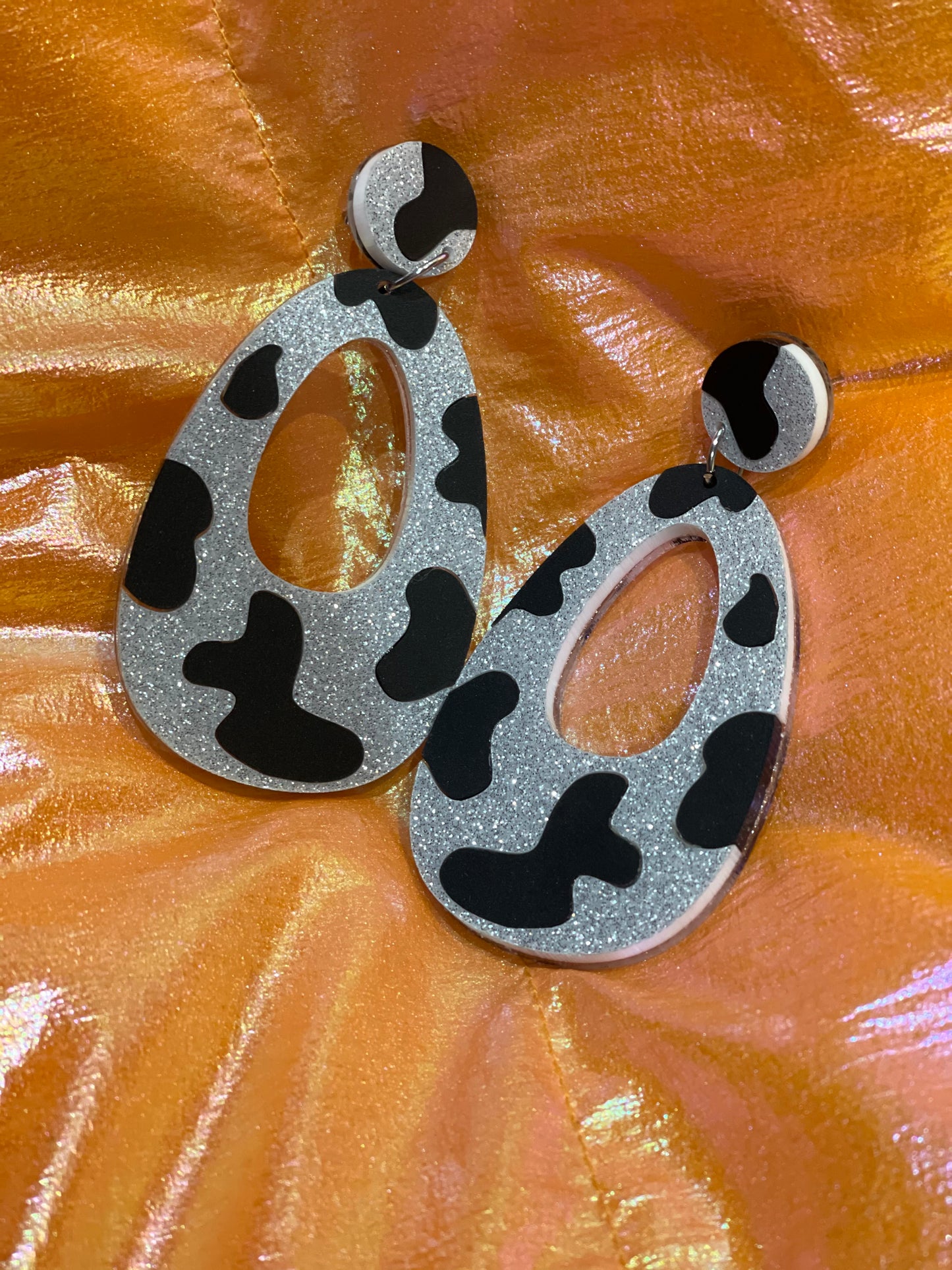 Glitter Moo Cow Earrings by No Basic Bombshell - Spark Pretty