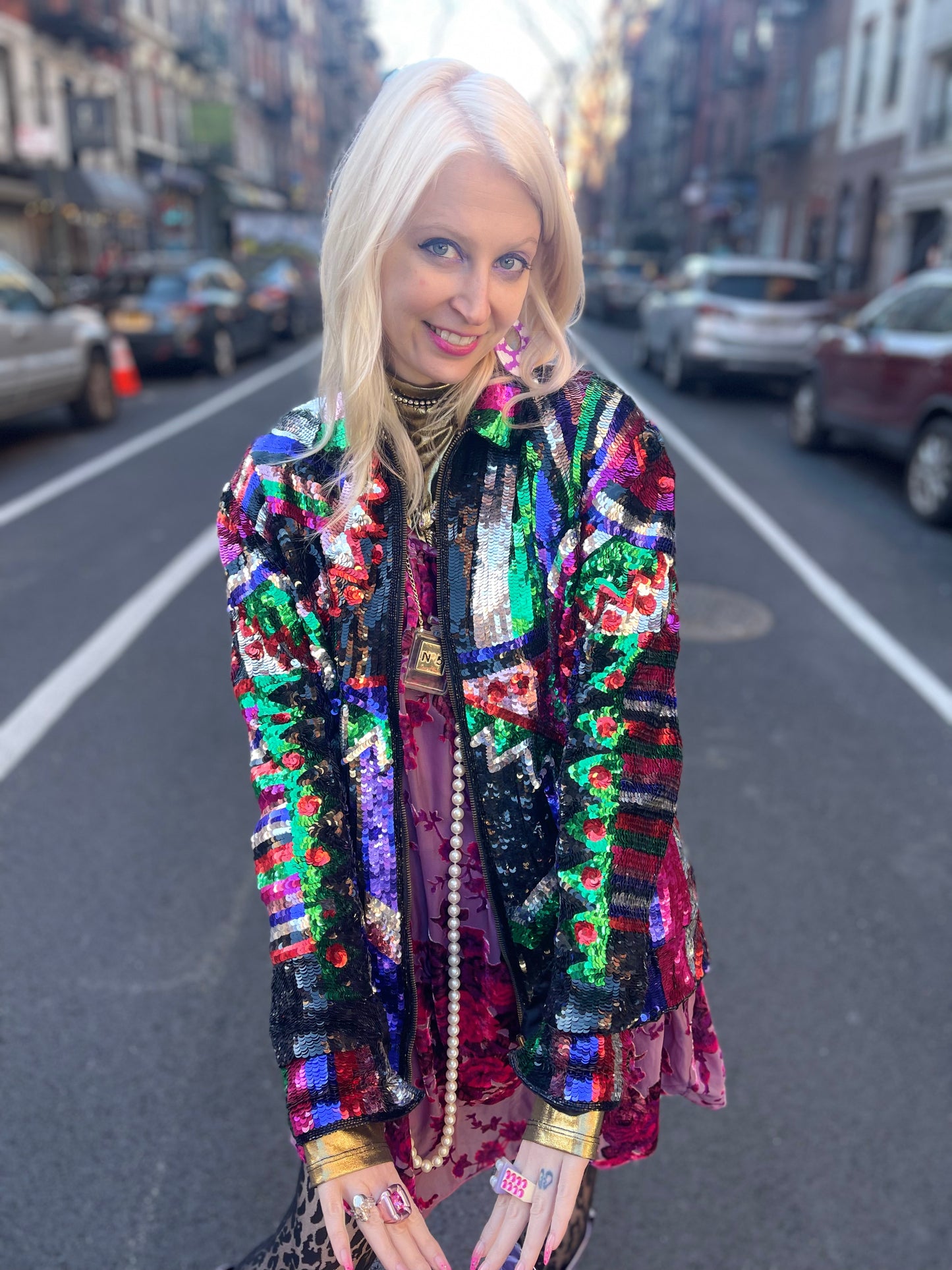 Vintage 80s Geometric Sequin Jacket - Spark Pretty