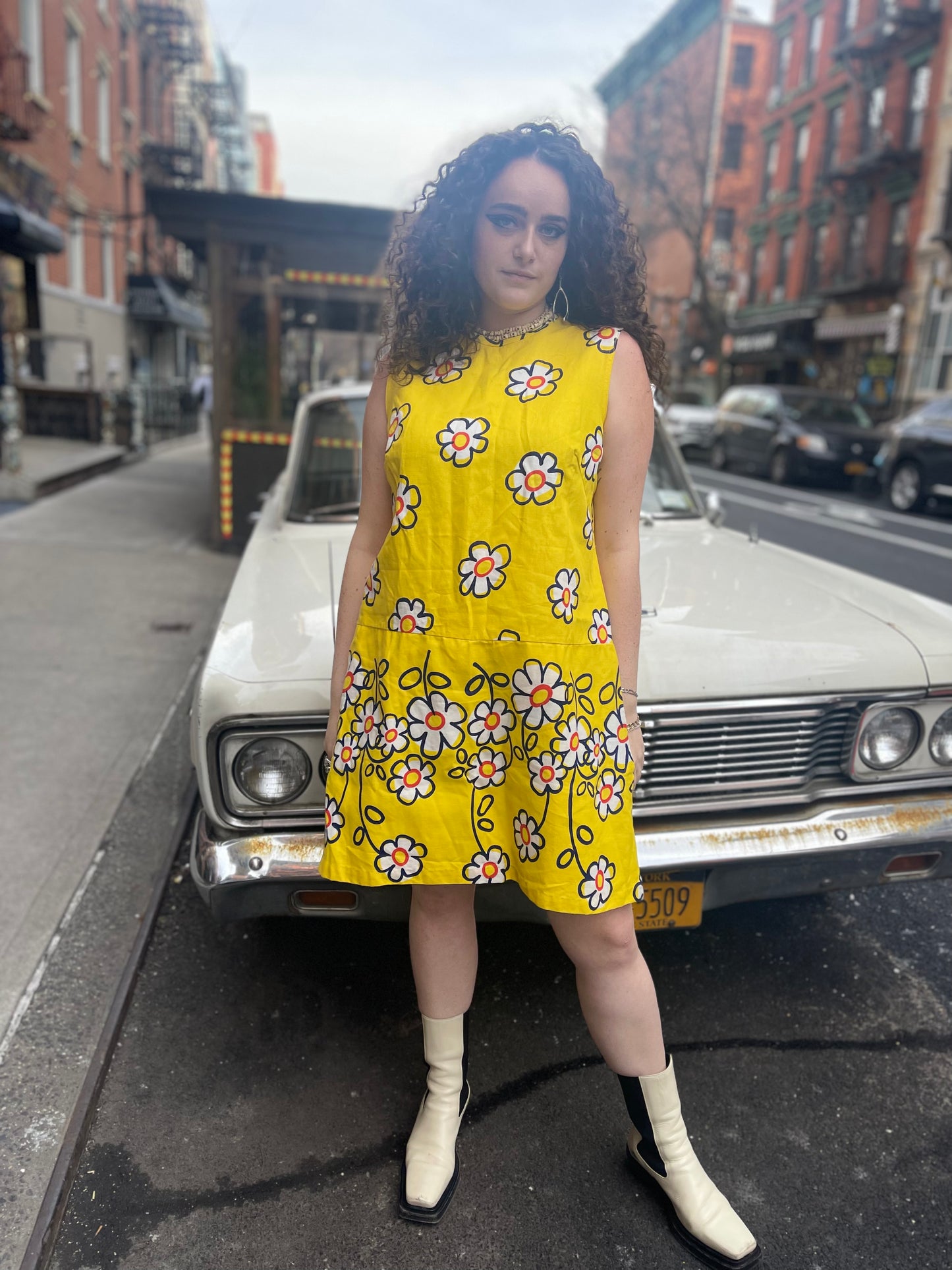 Vintage 70s Yellow Floral Plus Size Romper - Spark Pretty