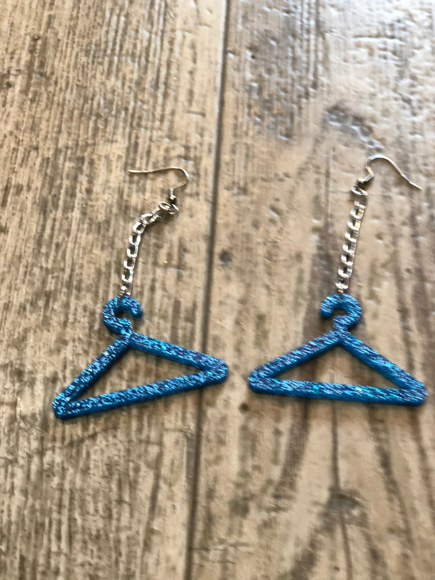 Blue Glitter Hanger Earrings by NBB - Spark Pretty