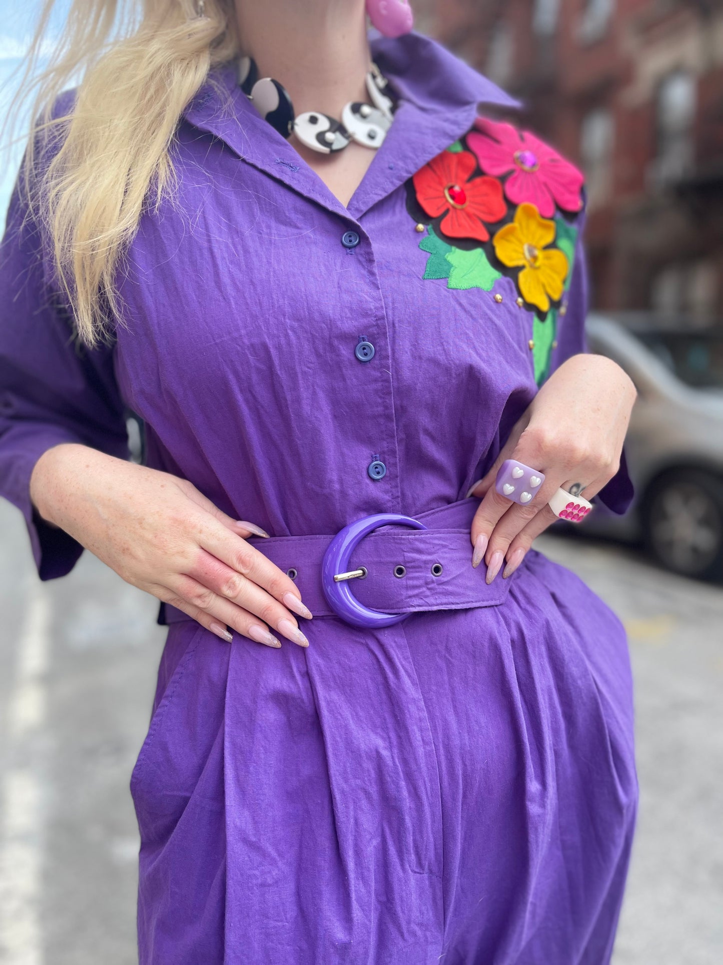 Vintage 80s Purple Jumpsuit - Spark Pretty