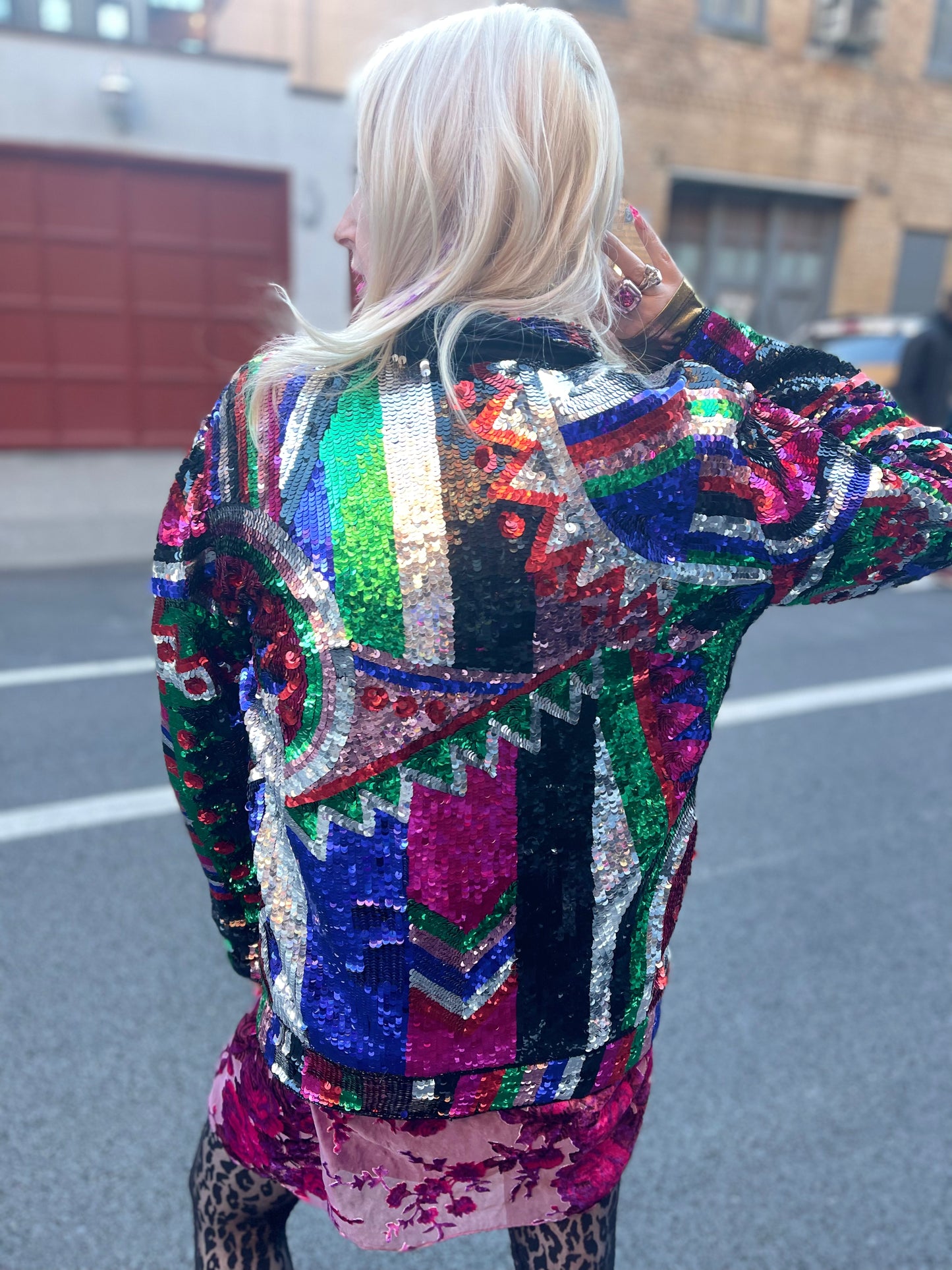 Vintage 80s Geometric Sequin Jacket - Spark Pretty