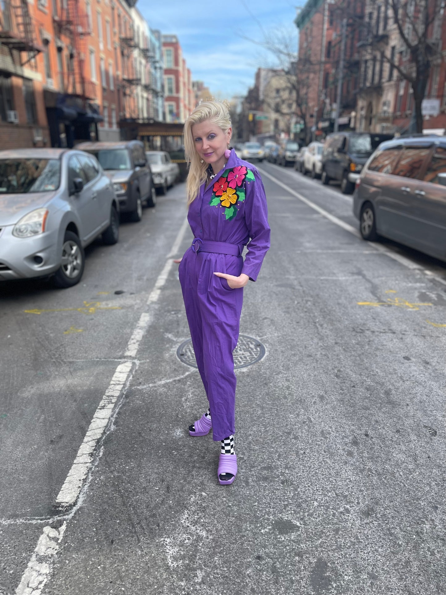 Vintage 80s Purple Jumpsuit - Spark Pretty