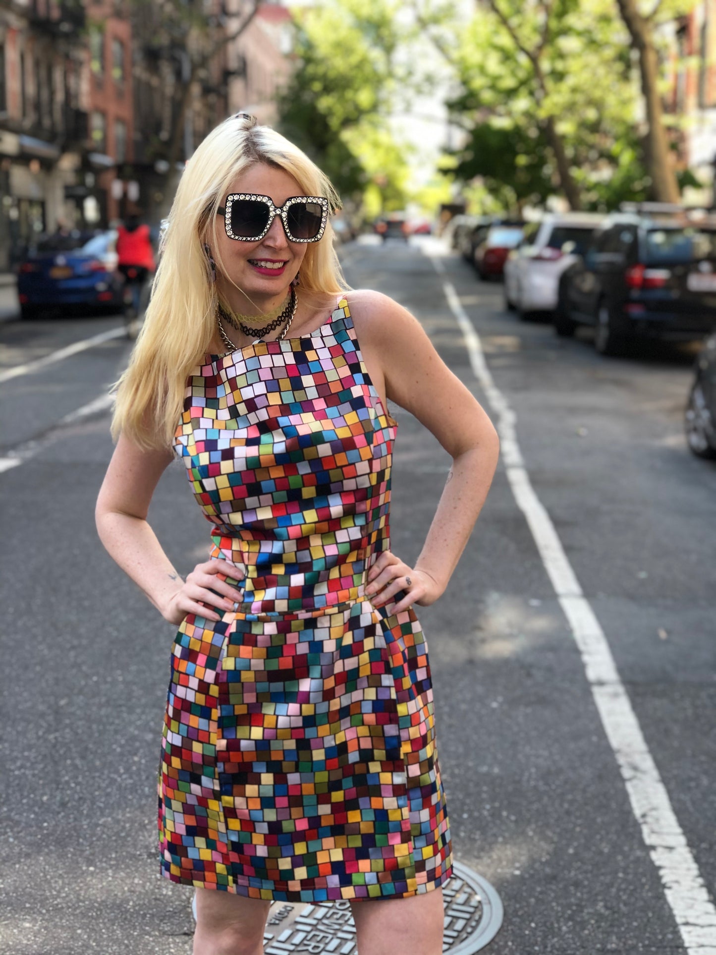 Vintage 90s Todd Oldham Rainbow Check Dress - Spark Pretty
