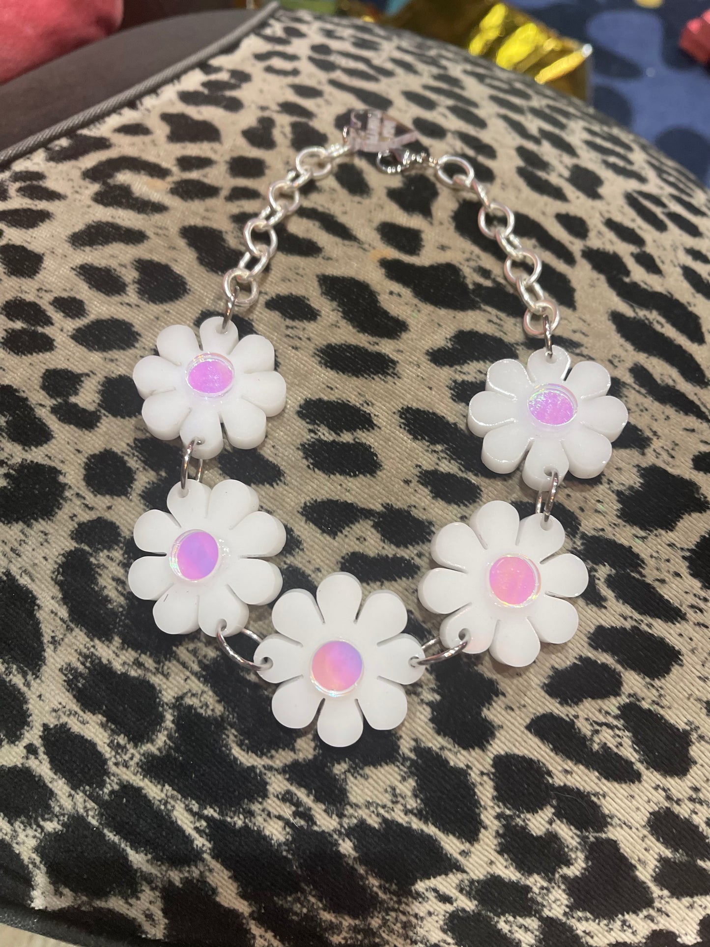 White Holo Floral Choker by Marina Fini - Spark Pretty