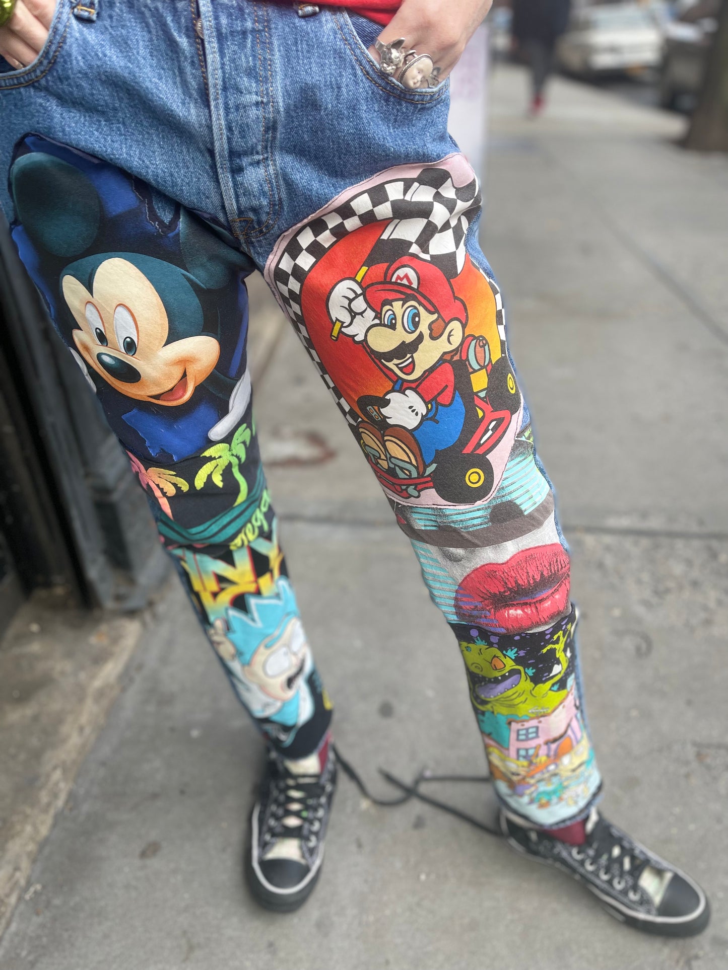 Reworked Patchwork Vintage Jeans - Spark Pretty