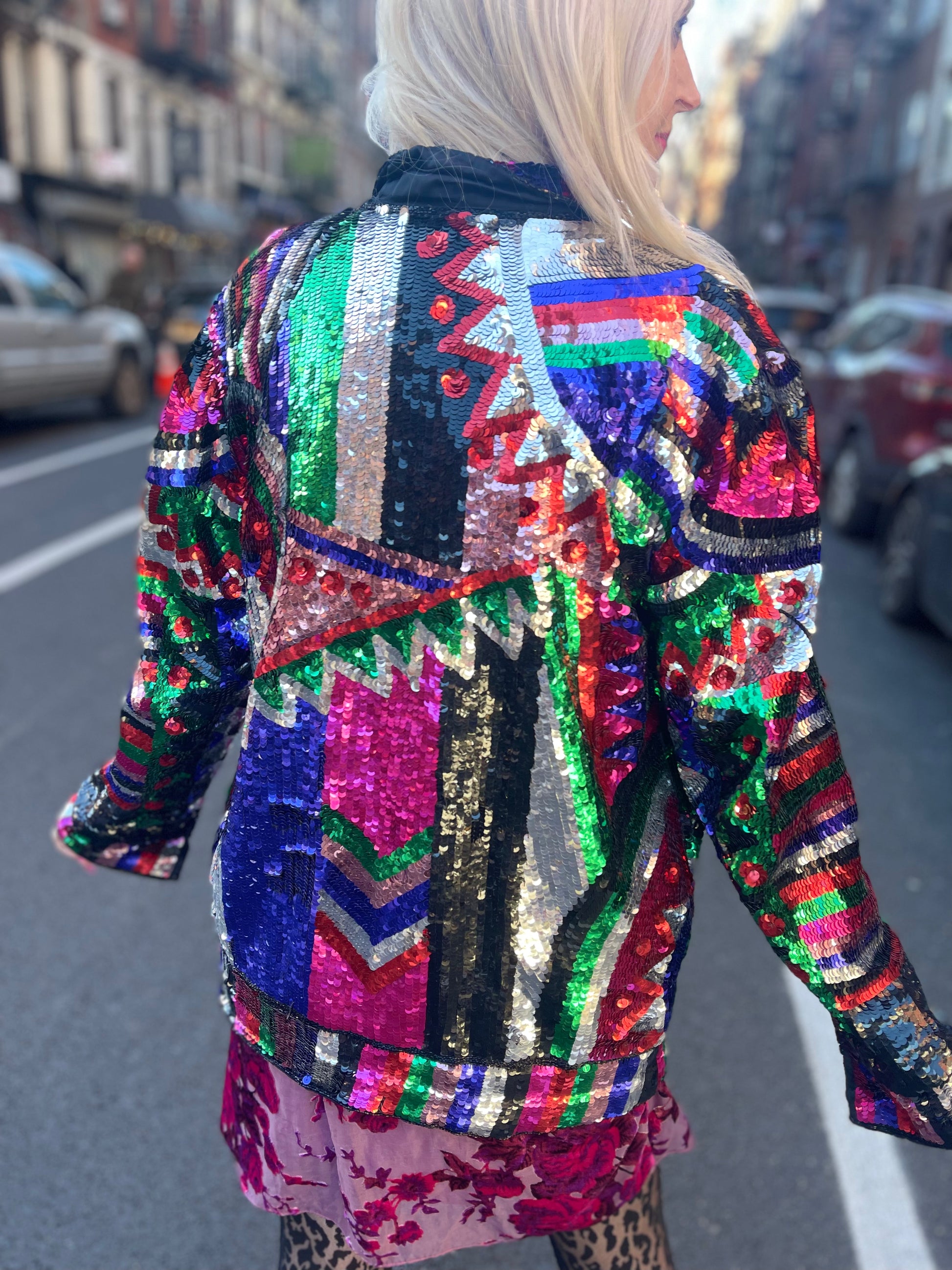 Vintage 80s Geometric Sequin Jacket - Spark Pretty