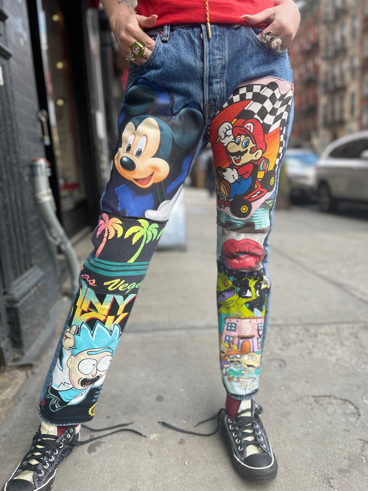 Reworked Patchwork Vintage Jeans - Spark Pretty